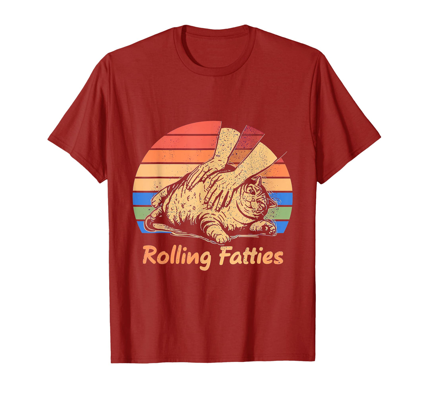 Cat Rolling Fatties Funny T-Shirt for Men Women Kids