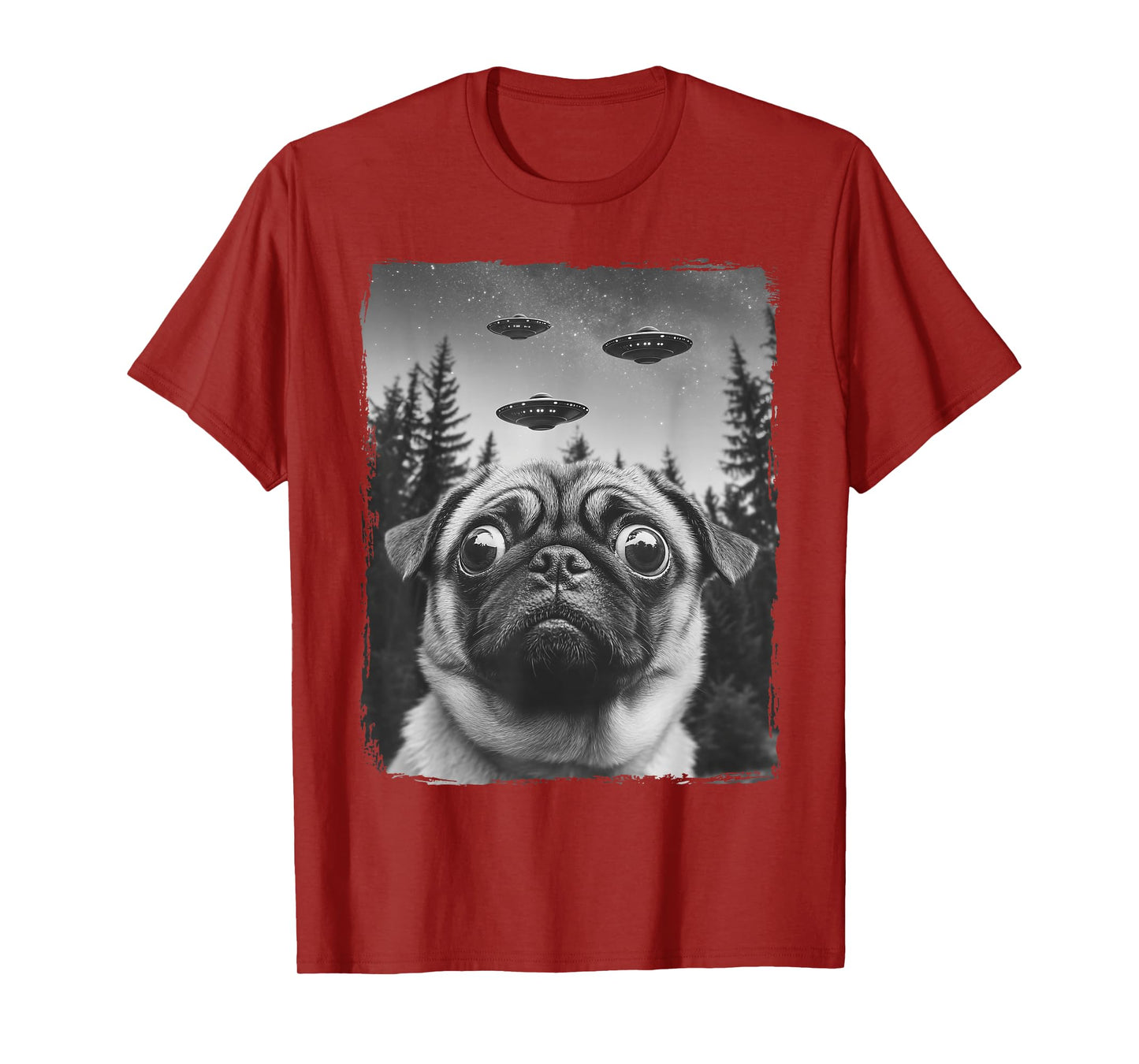 Pug UFO Selfie Funny Pug T-Shirt