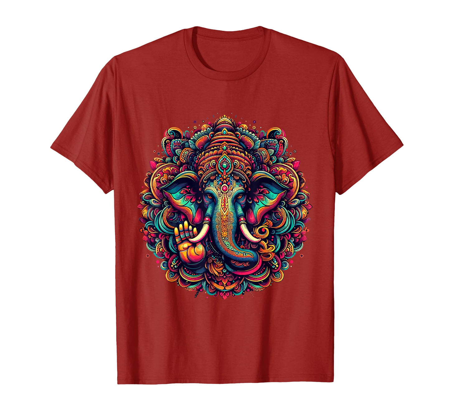 Ganesh Symbol Yoga Hindu Elephant God Ganesha Puja T-Shirt, Small, Black