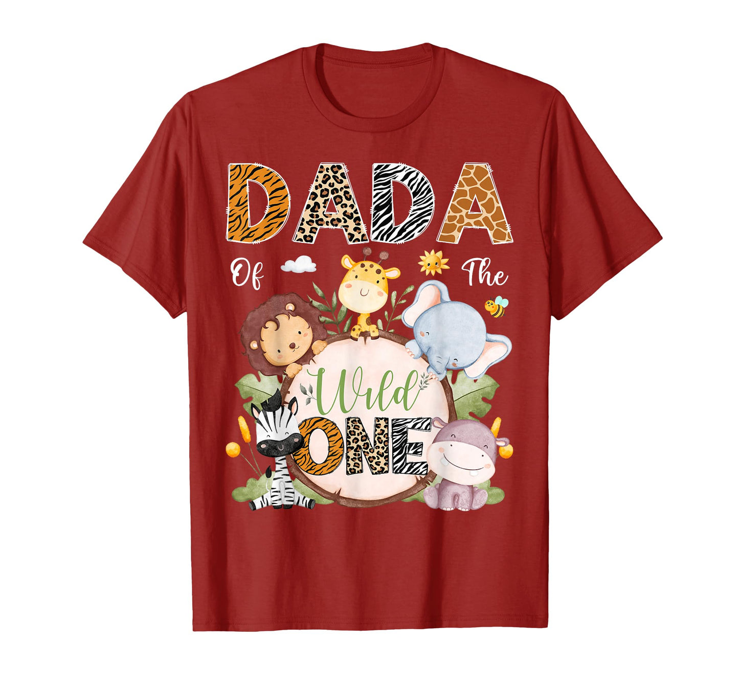 Dada Of The Wild One 1St Birthday Safari Jungle Animals T-Shirt