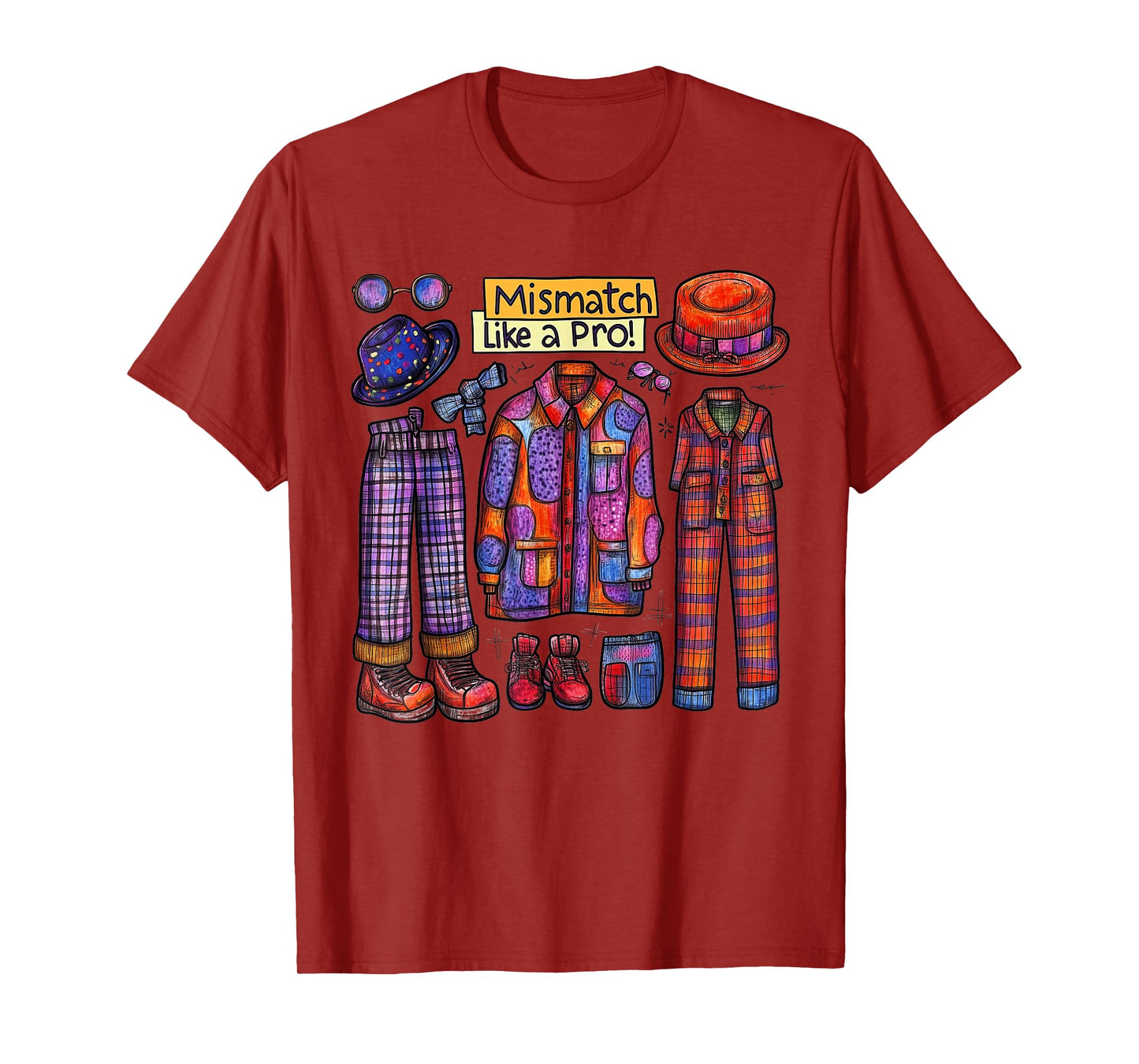 Mismatch Like a Pro Funny Spirit Week Crazy Outfit T-Shirt