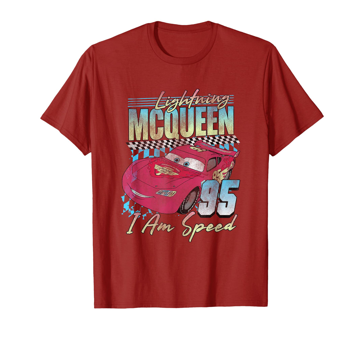Disney Pixar Cars Lightning McQueen Retro I Am Speed T-Shirt
