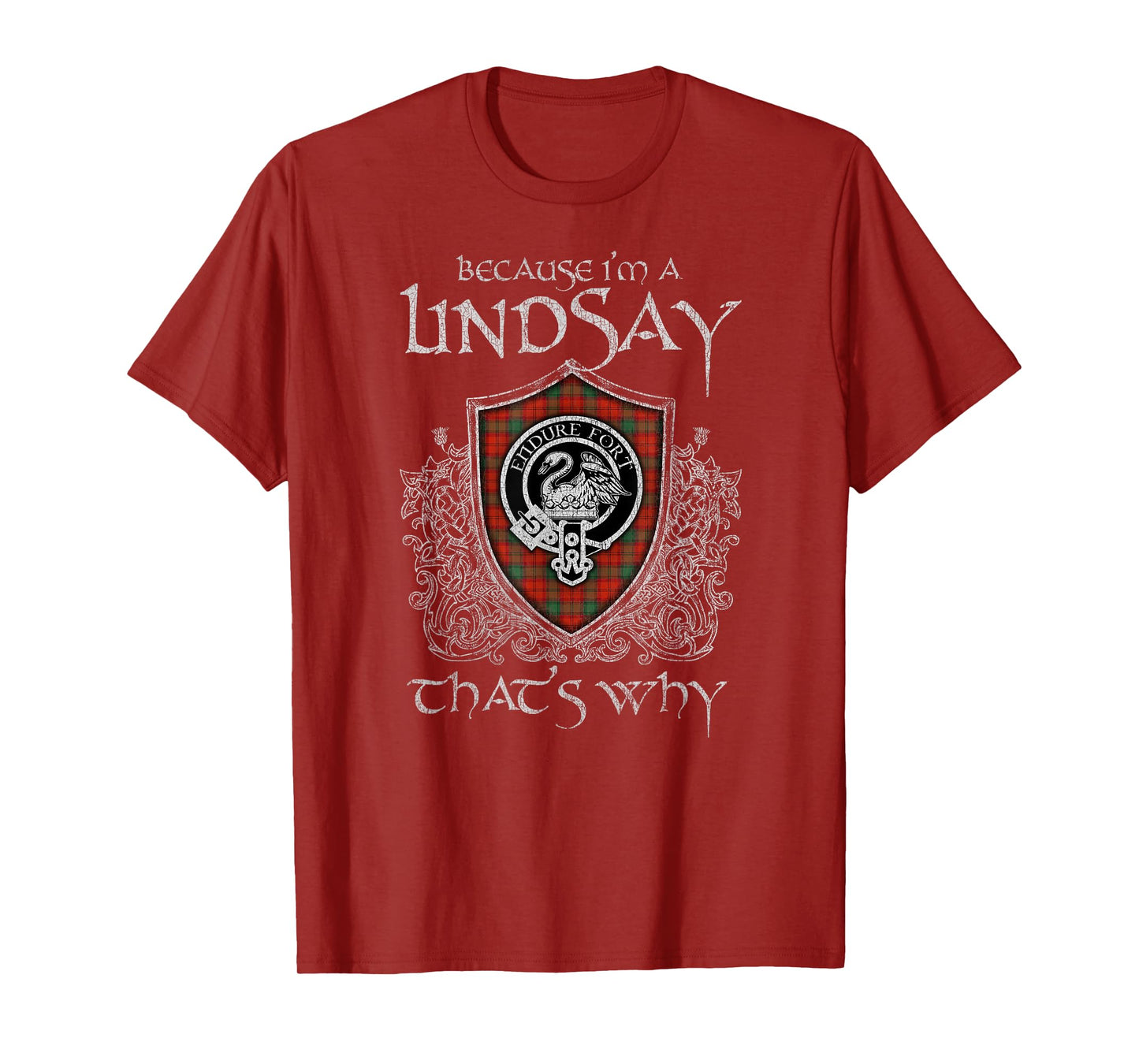 Clan Lindsay Crest Tartan Celtic Last Name Vinatge T-Shirt