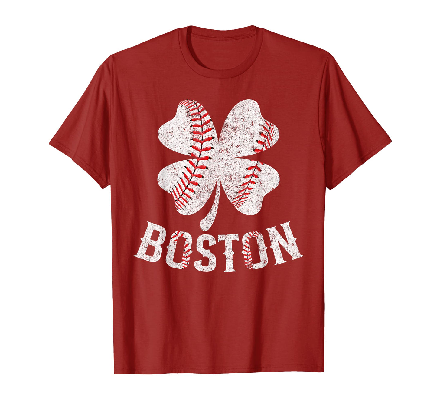 Baseball Shamrock Lucky Clover Boston St Patrick's Day T-Shirt