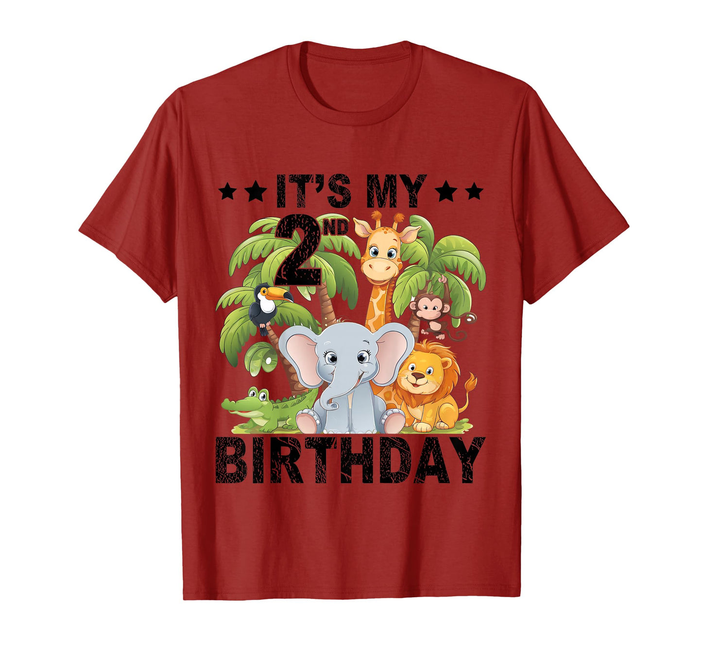 Kids It's My 2nd Birthday Zoo Safari Jungle Animals Theme Funny T-Shirt