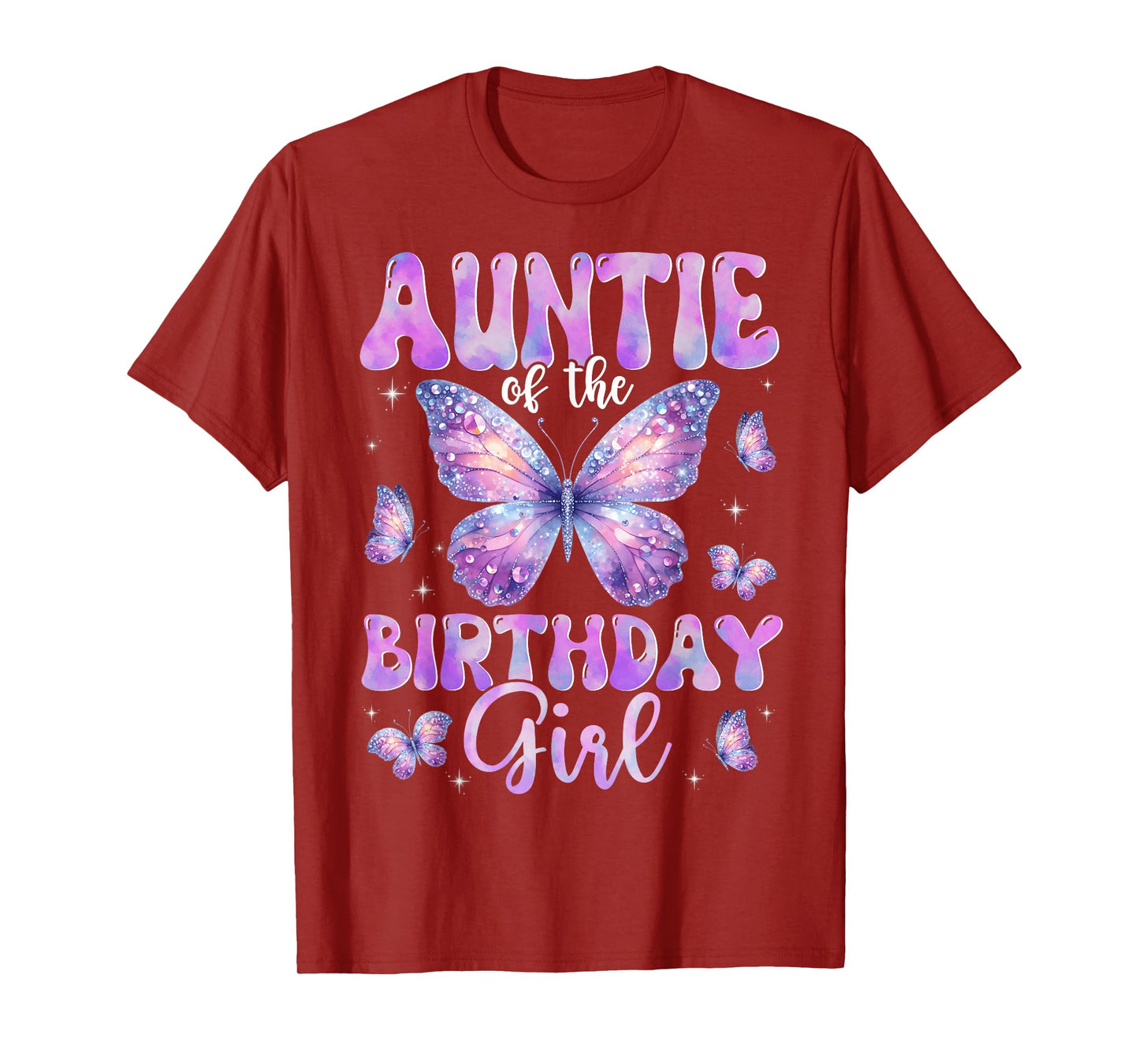 Auntie Of The Birthday Girl Butterfly Family Matching T-Shirt