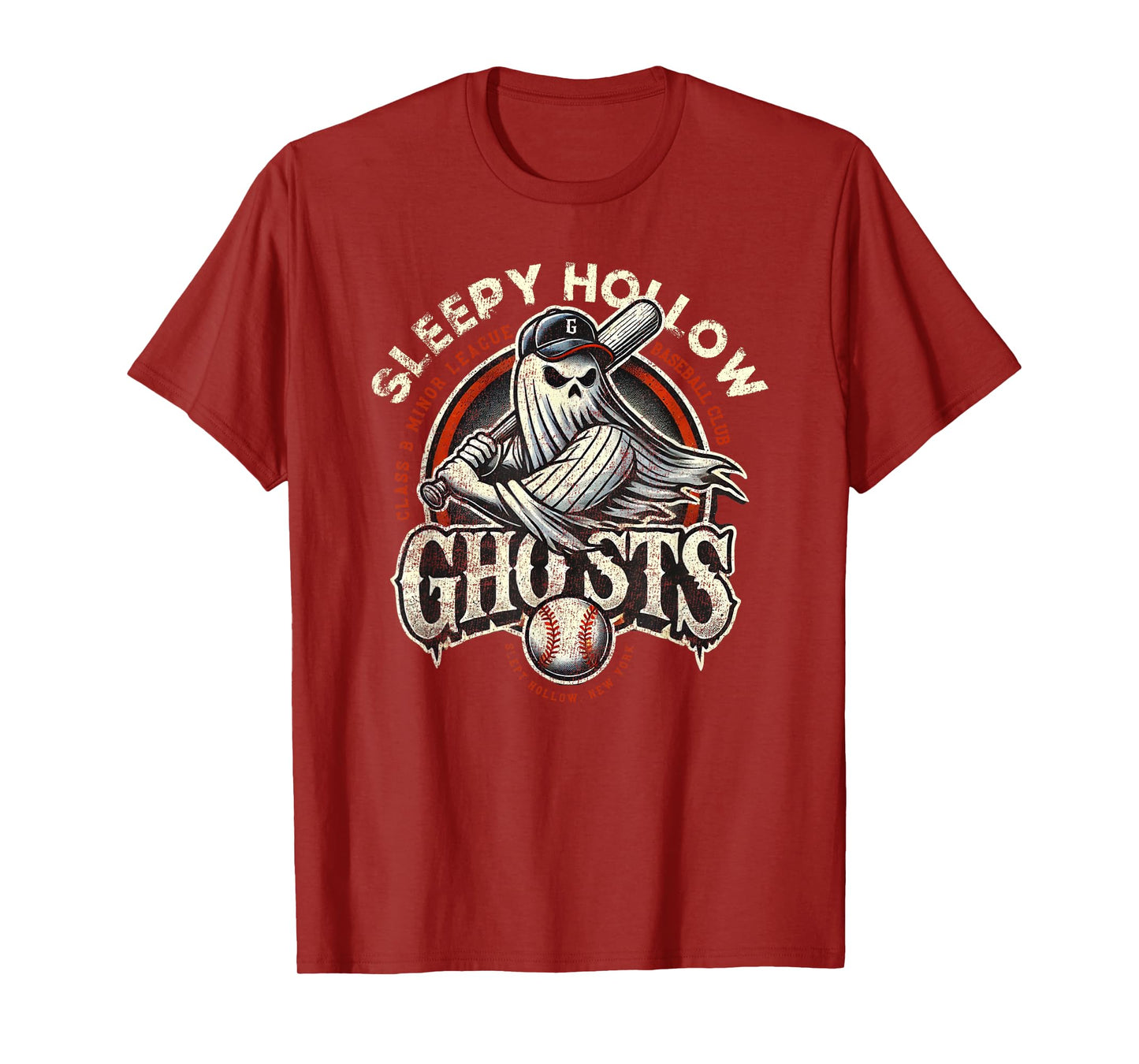 Halloween Sleepy Hollow Ghosts Minor League Baseball T-Shirt