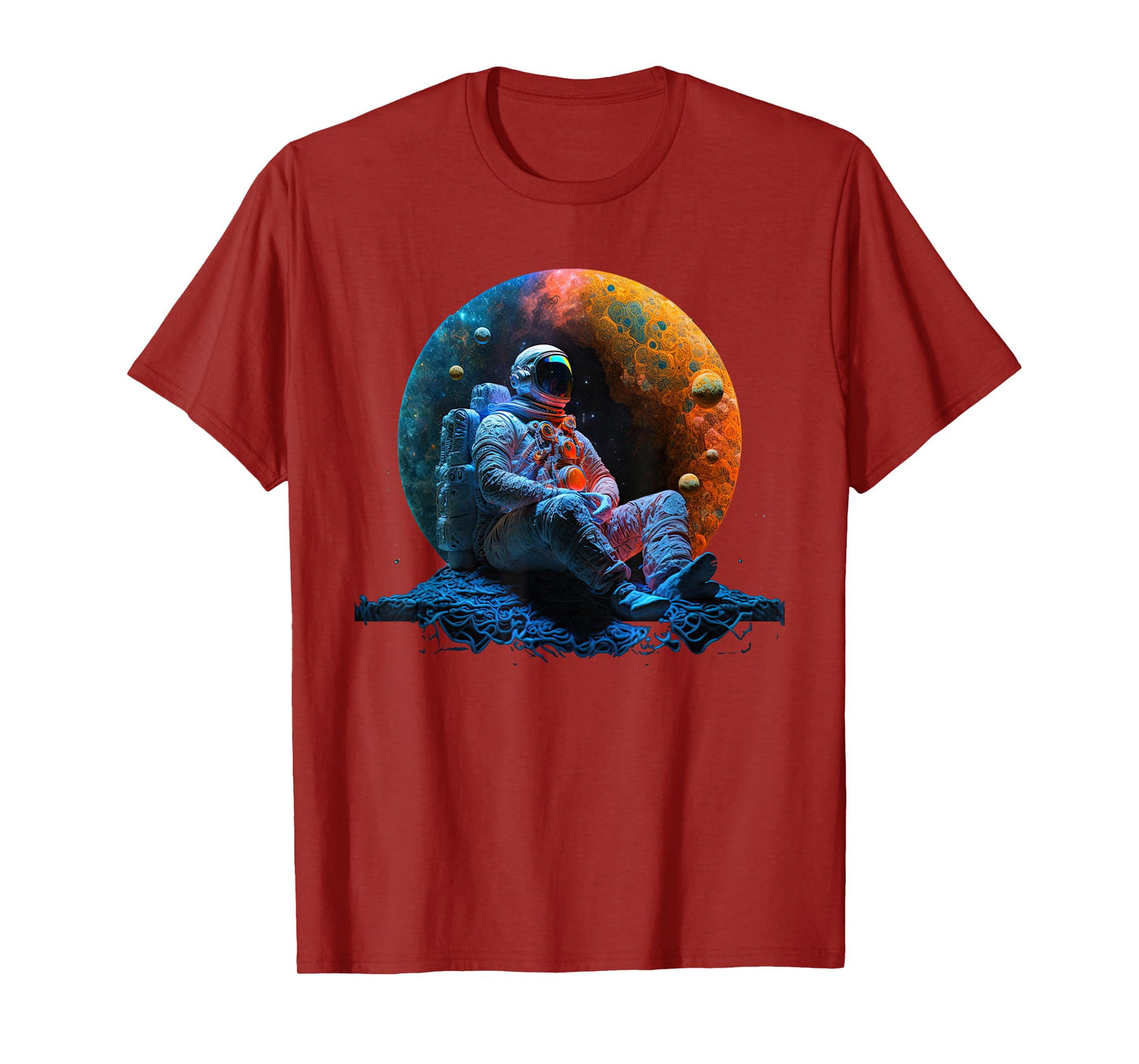 Meditating Astronaut Planets Meditation Astral Travel T-Shirt