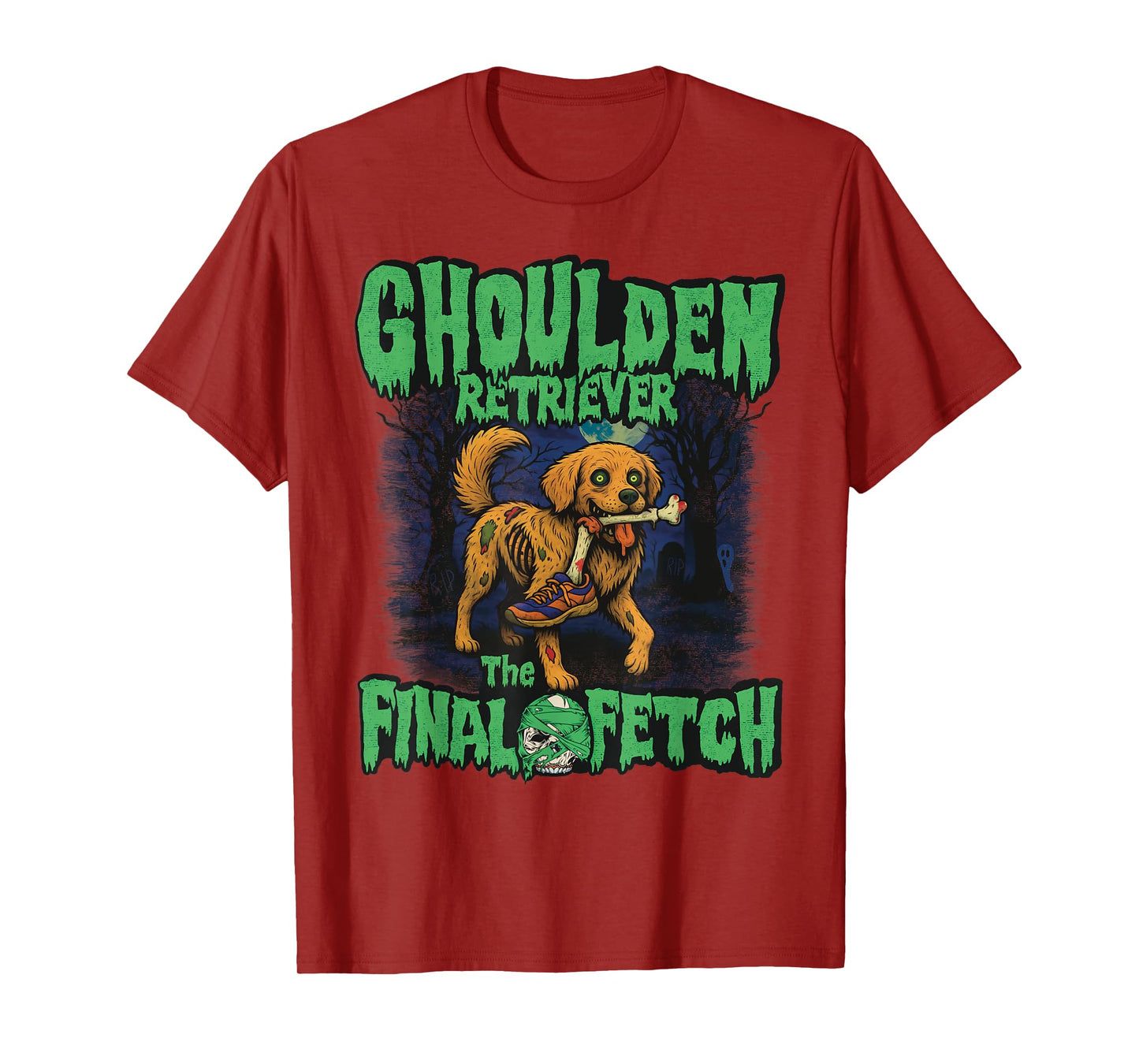 Funny Golden Retriever Zombie Halloween, Spooky Ghoulden T-Shirt