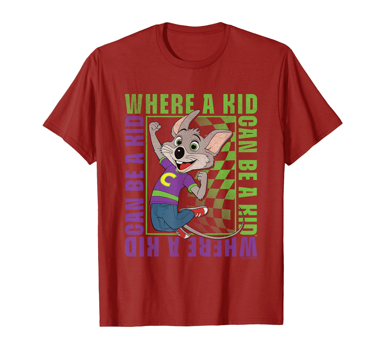 Chuck E. Cheese Where A Kid Can Be A Kid Modern Chuck Faded T-Shirt