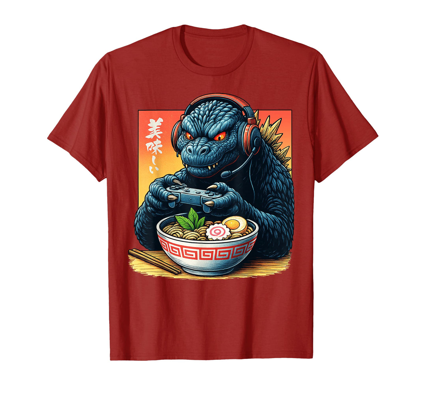 Funny Eating Ramen Japanese Monster Game Lover Birthday T-Shirt