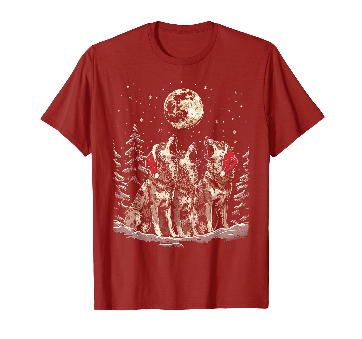 Wolf - Funny Merry Christmas Santa Matching Family Holiday T-Shirt