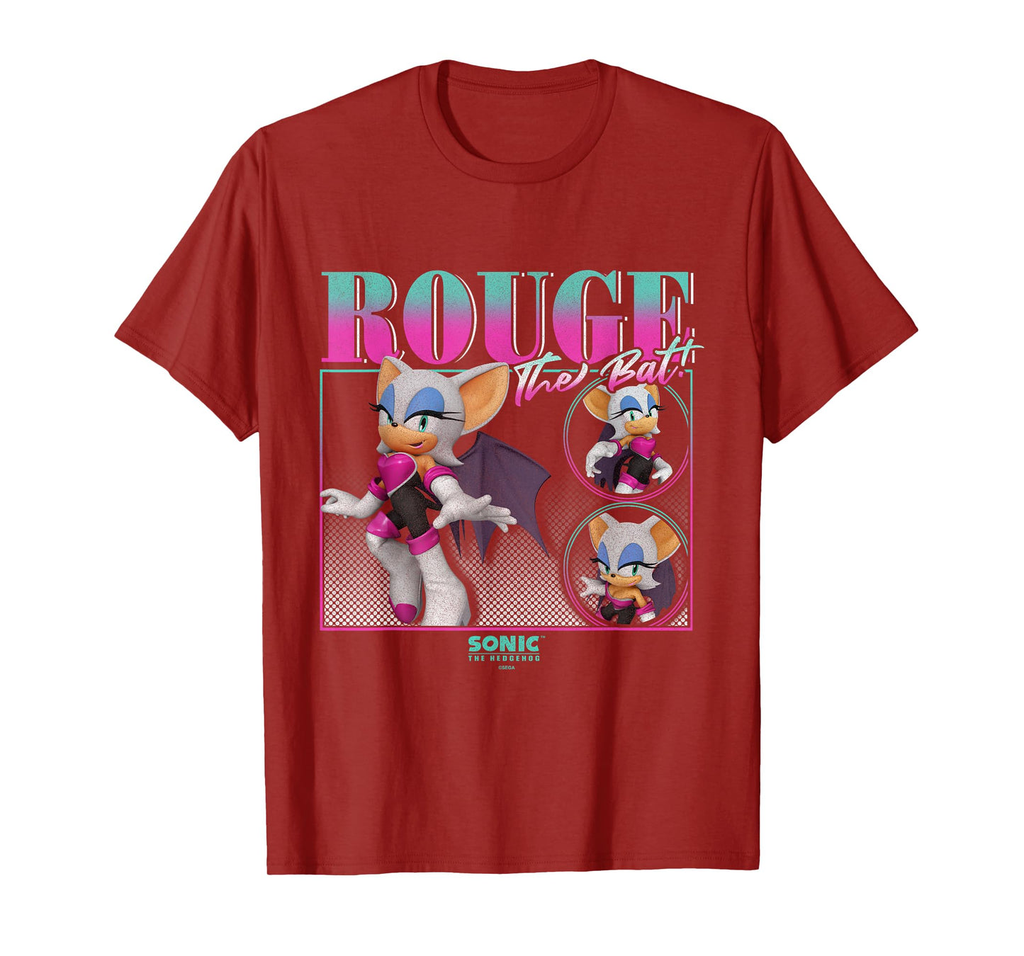Sonic The Hedgehog Rouge The Bat Vintage Portrait T-Shirt