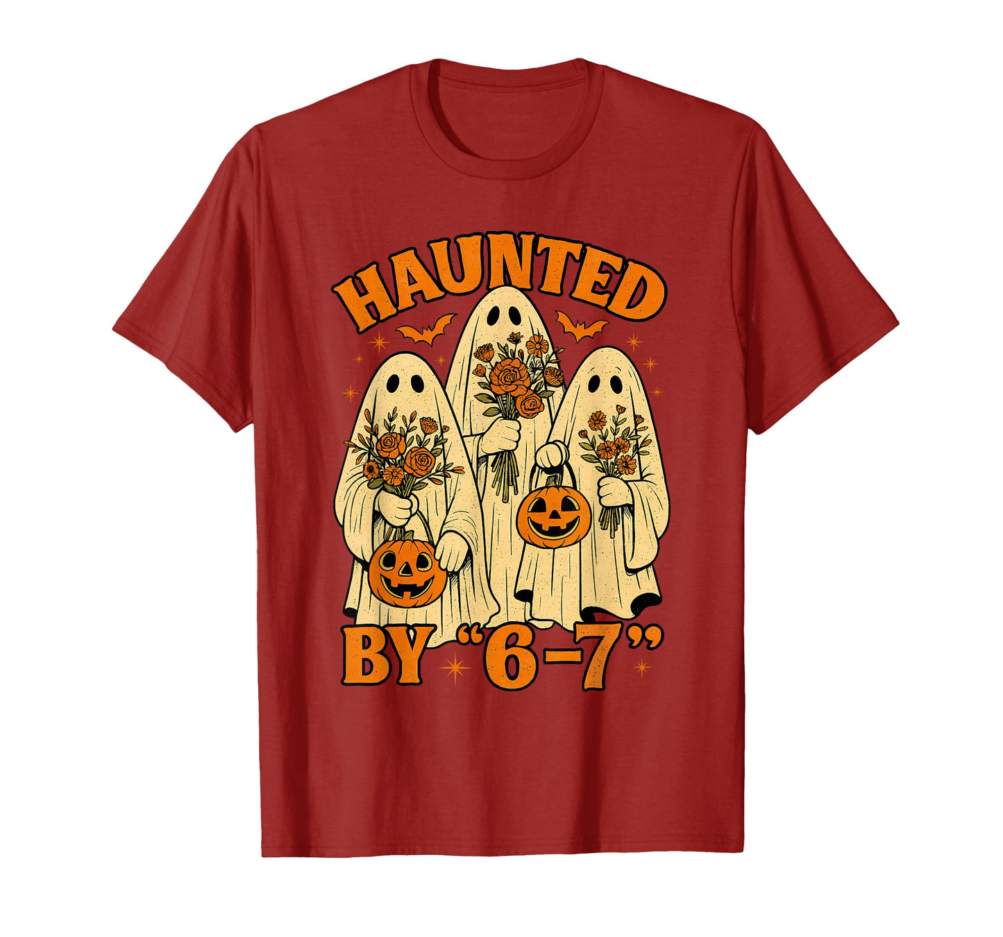 67 Meme Trendy Ghost Halloween Funny Six Seven Gen Alpha Z T-Shirt