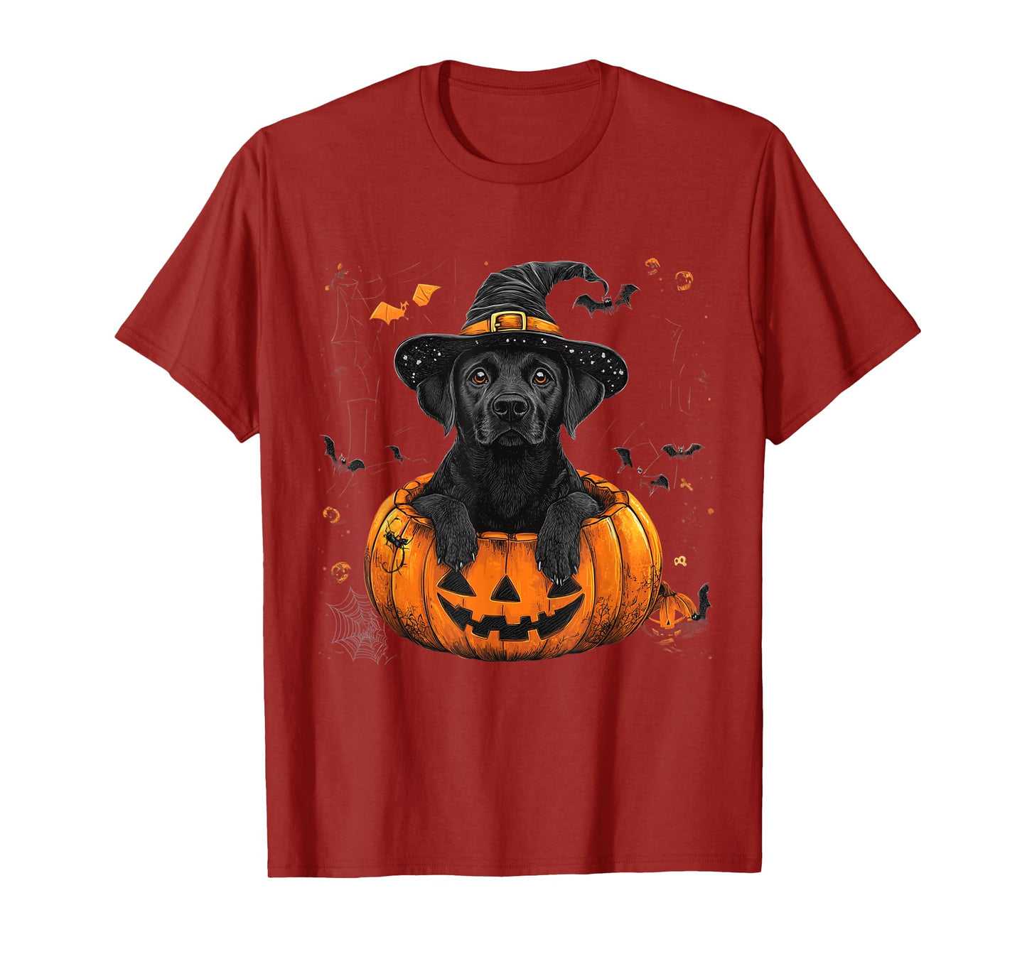 Black Lab Labrador Pumpkin Halloween Thanksgiving Men Women T-Shirt
