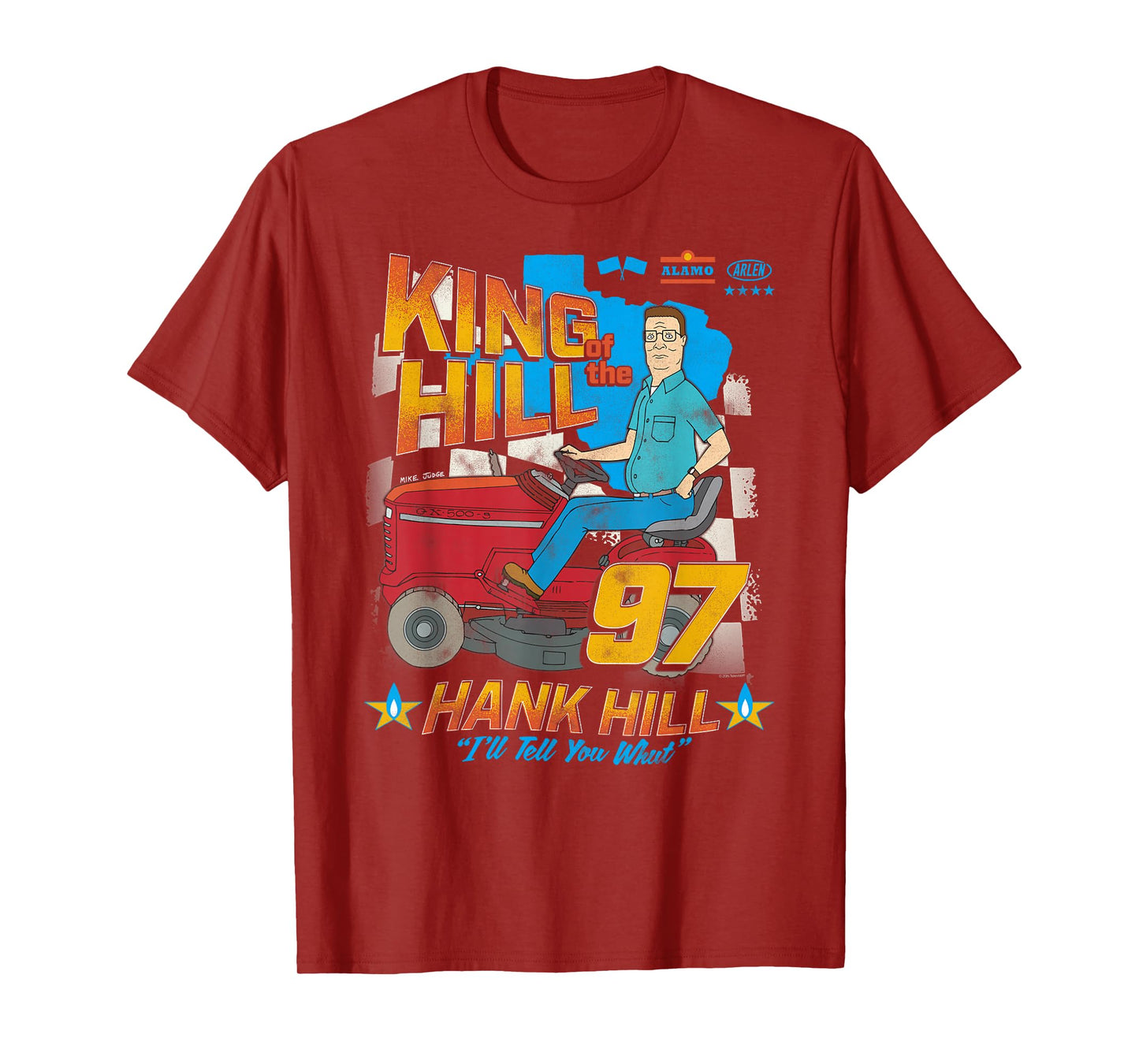 King of the Hill Hank Hill Mower Racing '97 Cartoon T-Shirt