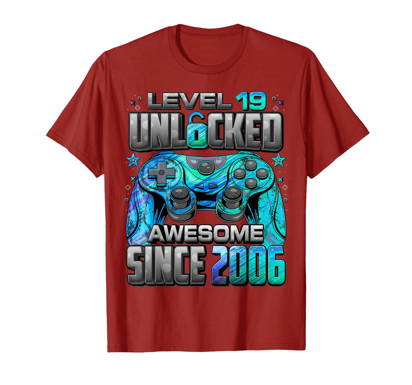 Level 19 Unlocked Awesome Since 2006 19th Birthday Gaming T-Shirt