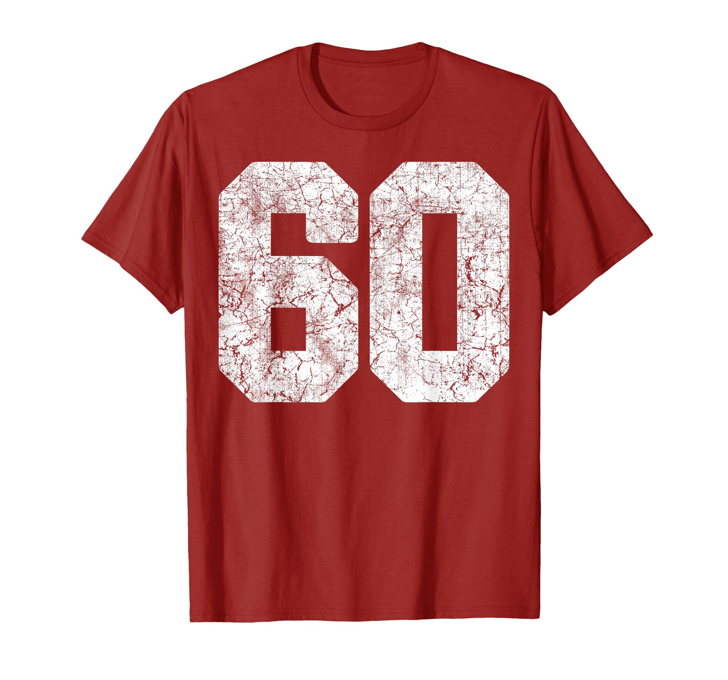 Distressed White Number 60 Jersey Player Uniform #60 Grunge T-Shirt