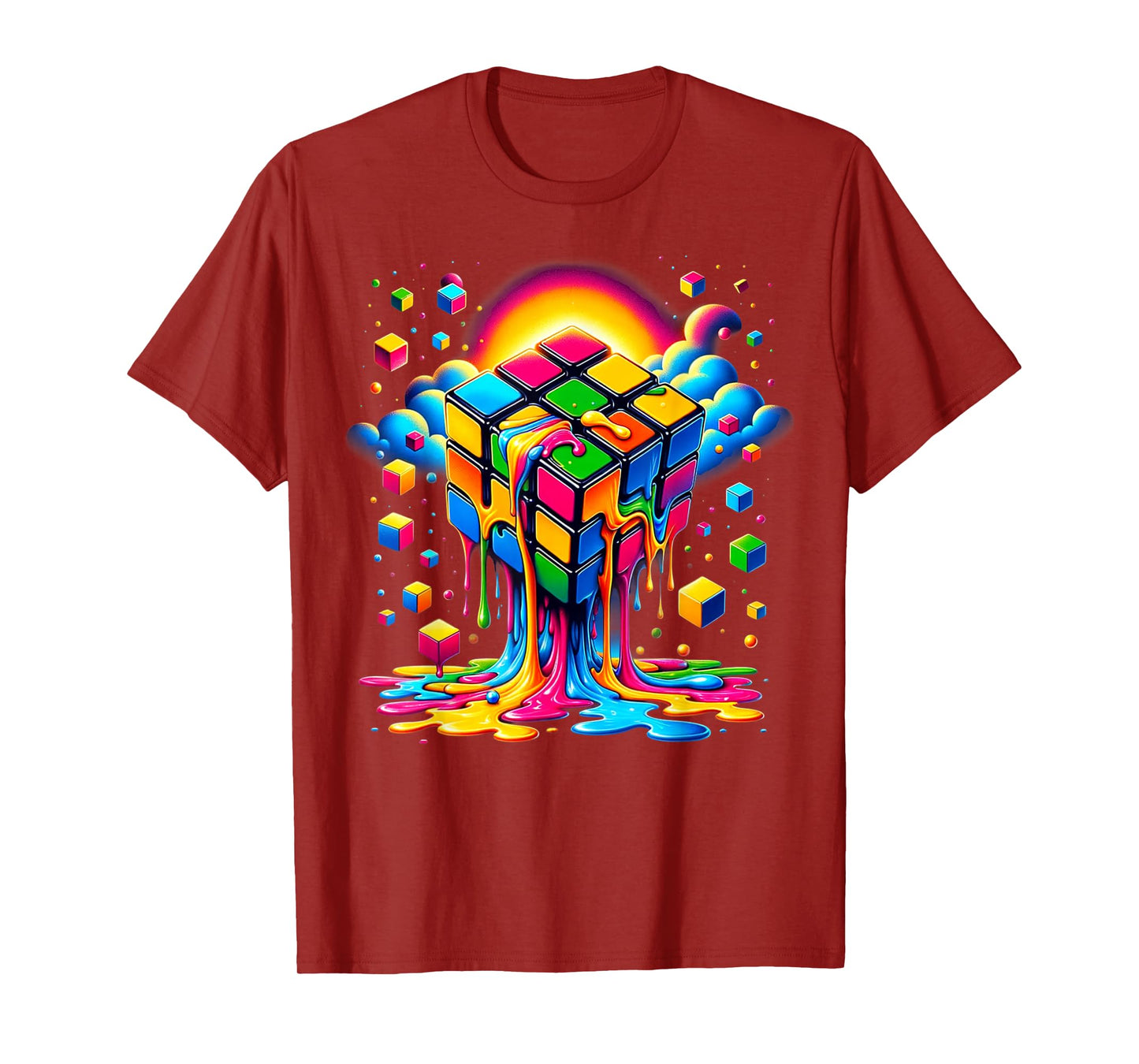 Melting Cube Speed Cubing Vintage Puzzle Youth & Math Lovers T-Shirt