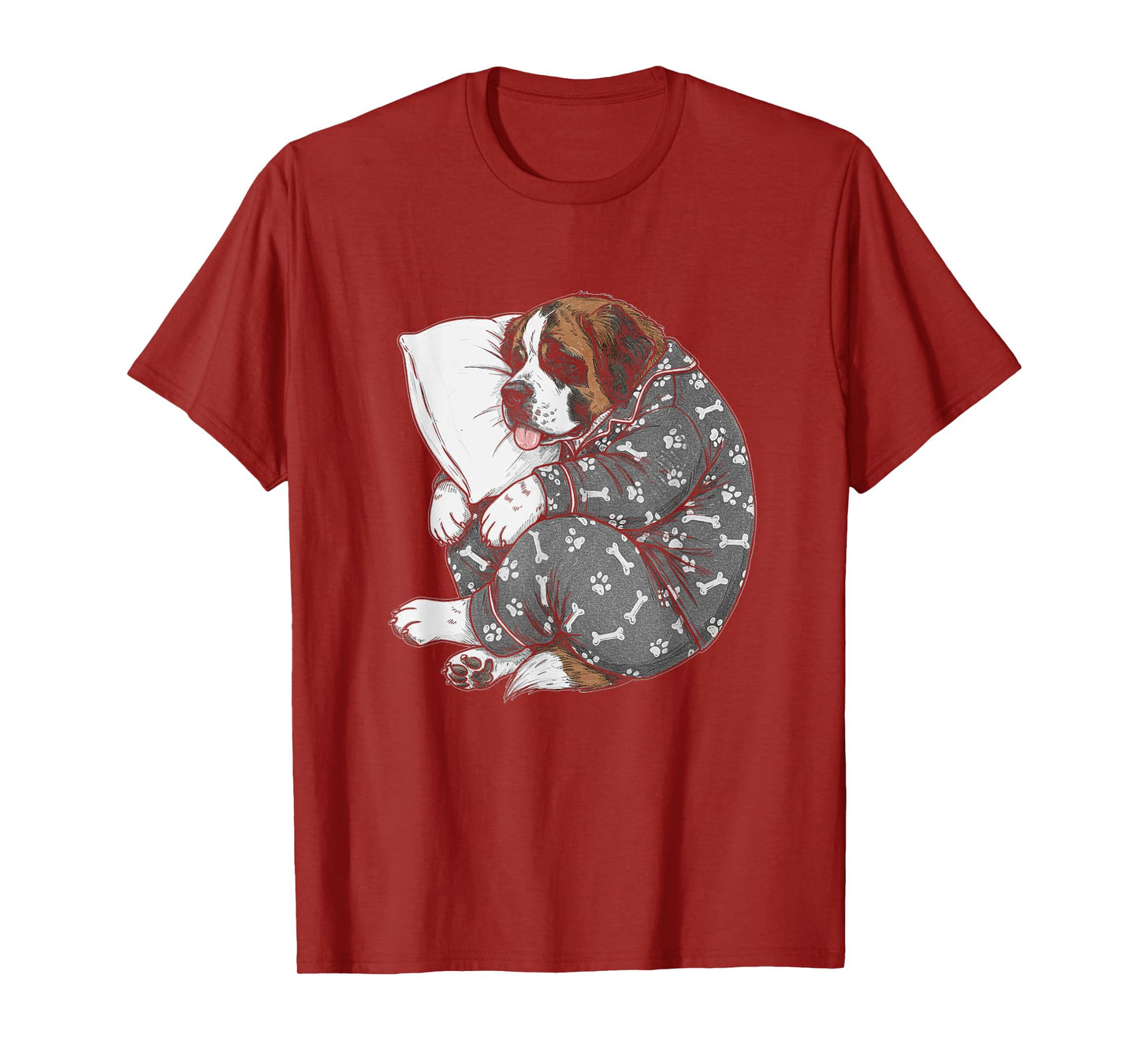 Funny Sleepy Saint Bernard Pajama Men Women Kids T-Shirt