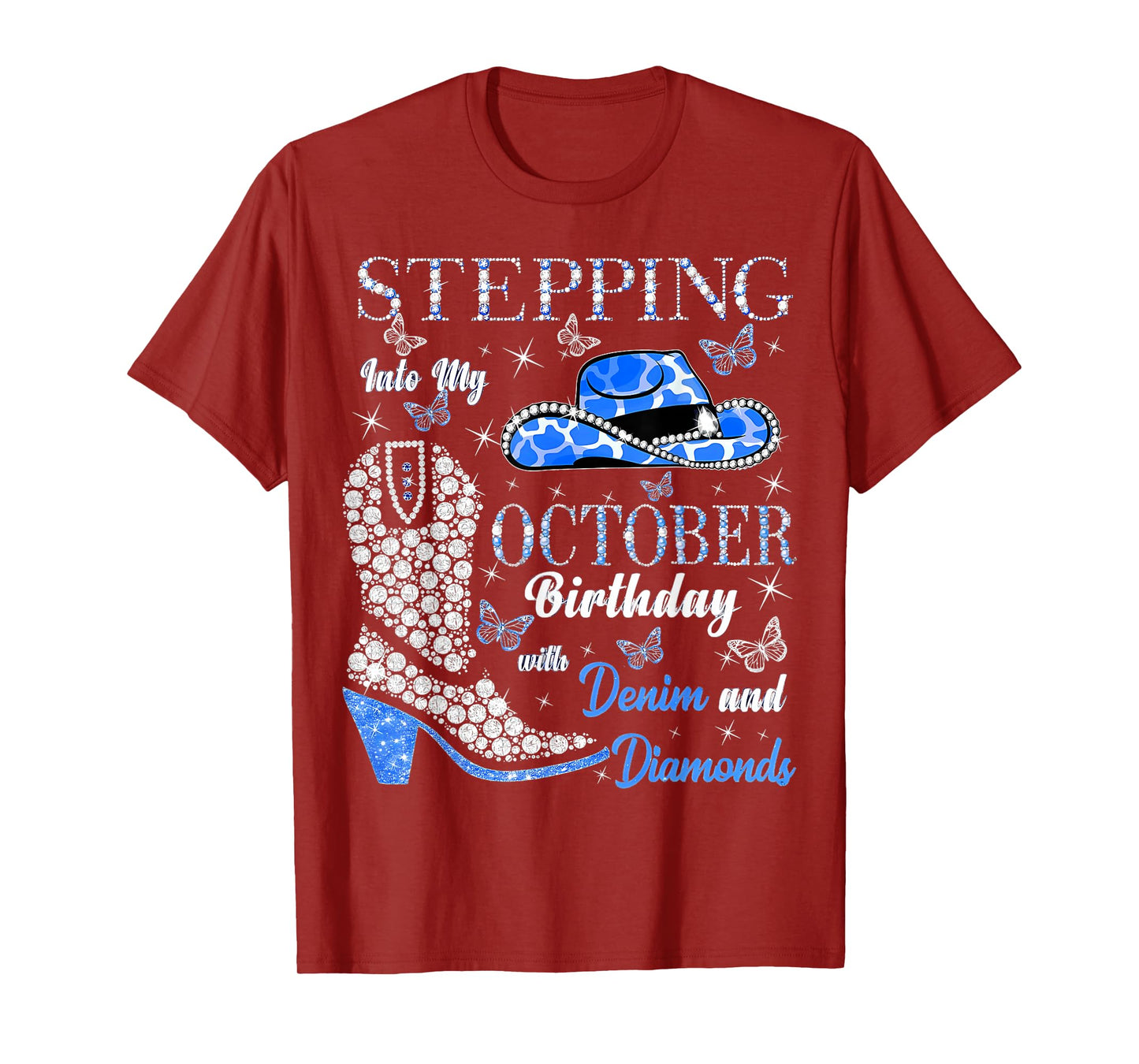 Women Stepping Into My October Birthday with God Grace Mercy T-Shirt