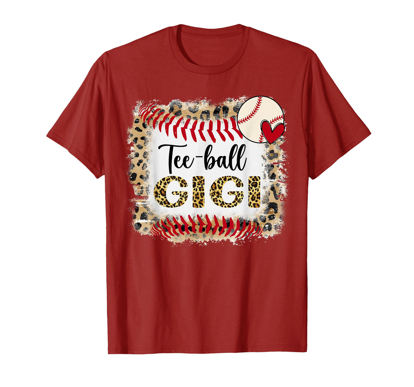 Leopard Tee-ball Gigi For Softball Player T-Shirt