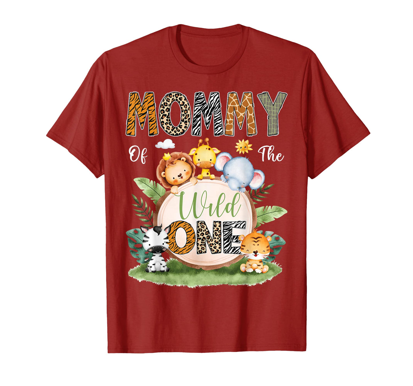 Mommy Of The Wild One 1St Birthday Kids Safari Jungle T-Shirt