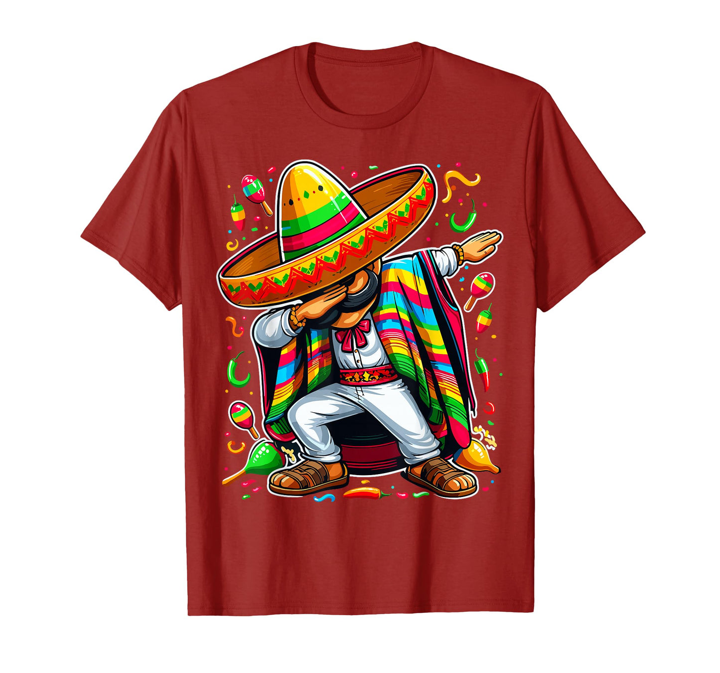 Dabbing Mexican Poncho Cinco De Mayo T-Shirt