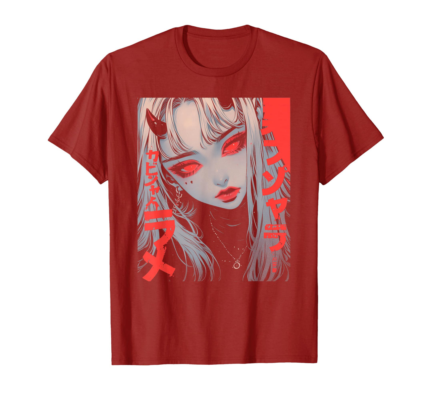 Goth Grunge Demon Anime Girl Waifu Horror Alt Aesthetic T-Shirt