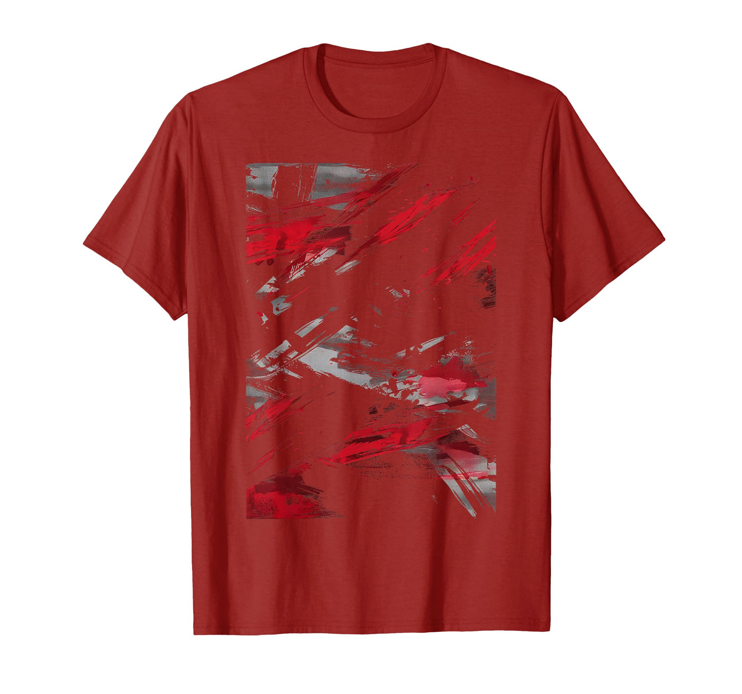 Red And Black Dynamic Splatter Graphic T-Shirt