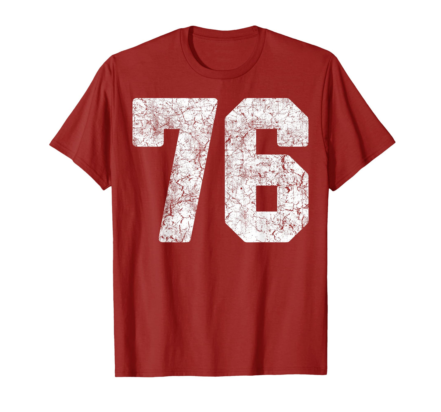 Distressed White Number 76 Jersey Player Uniform #76 Grunge T-Shirt