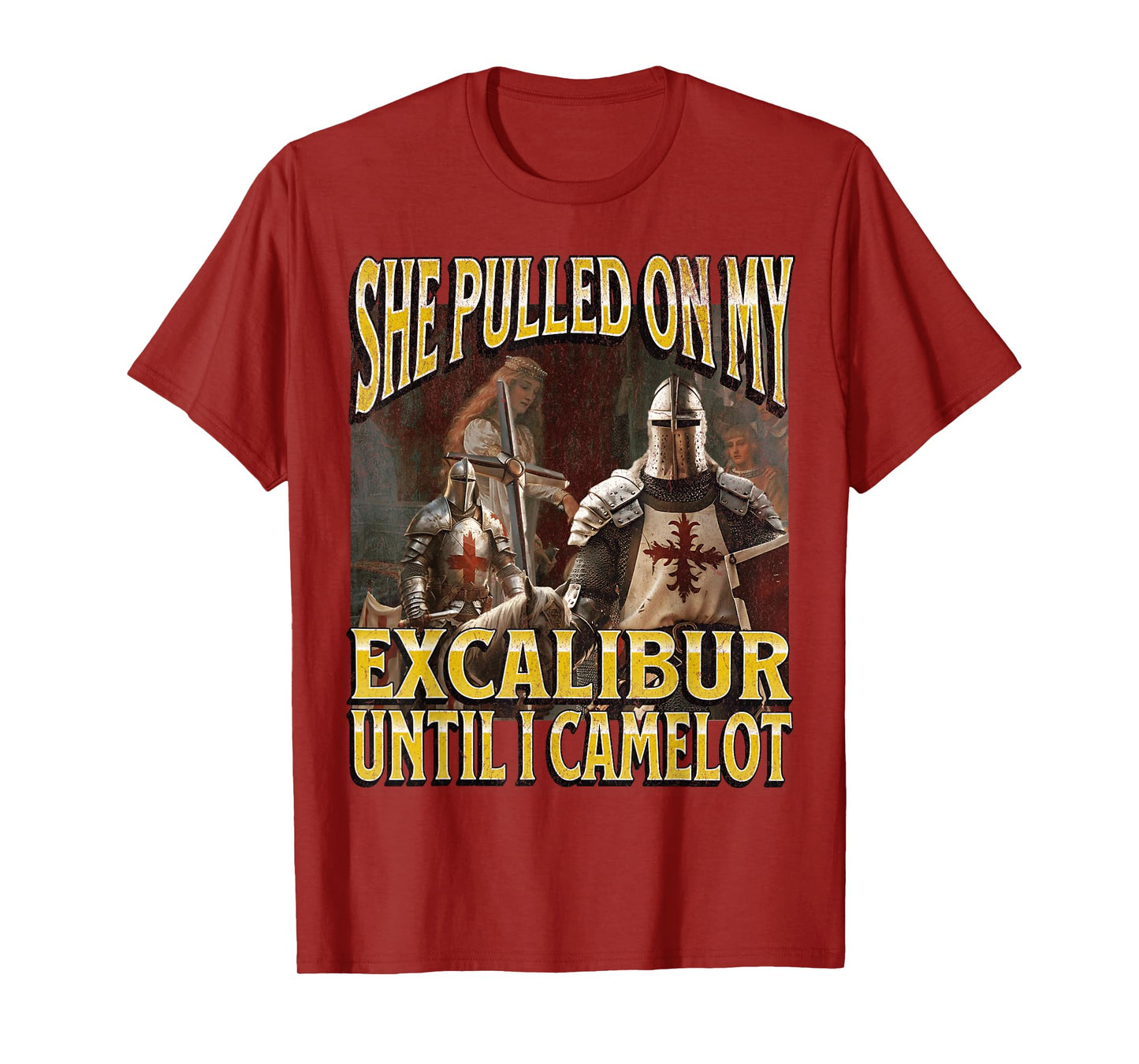 Pulled On My Excalibur Funny Offensive Knight Meme Bootleg T-Shirt