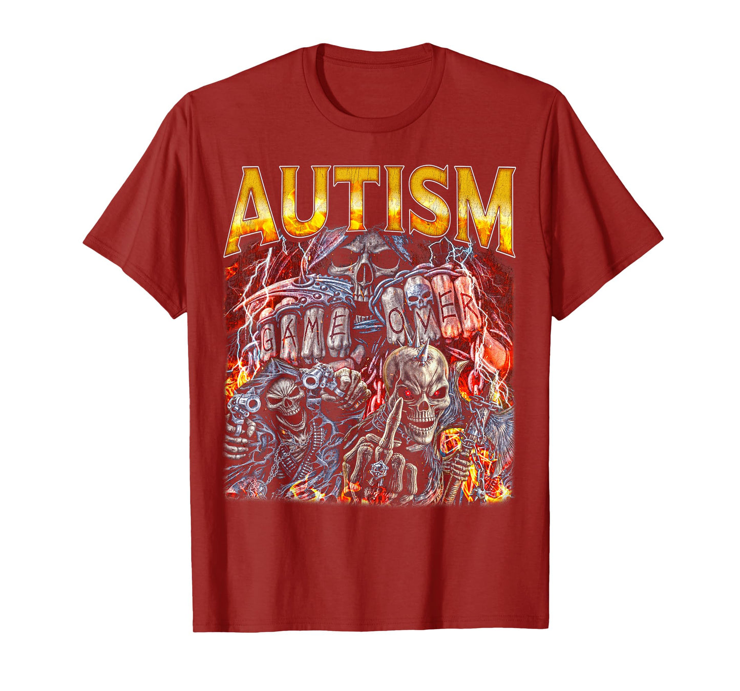 AUTISM - Edgy Skeleton Bootleg Hard Skeleton Meme T-Shirt