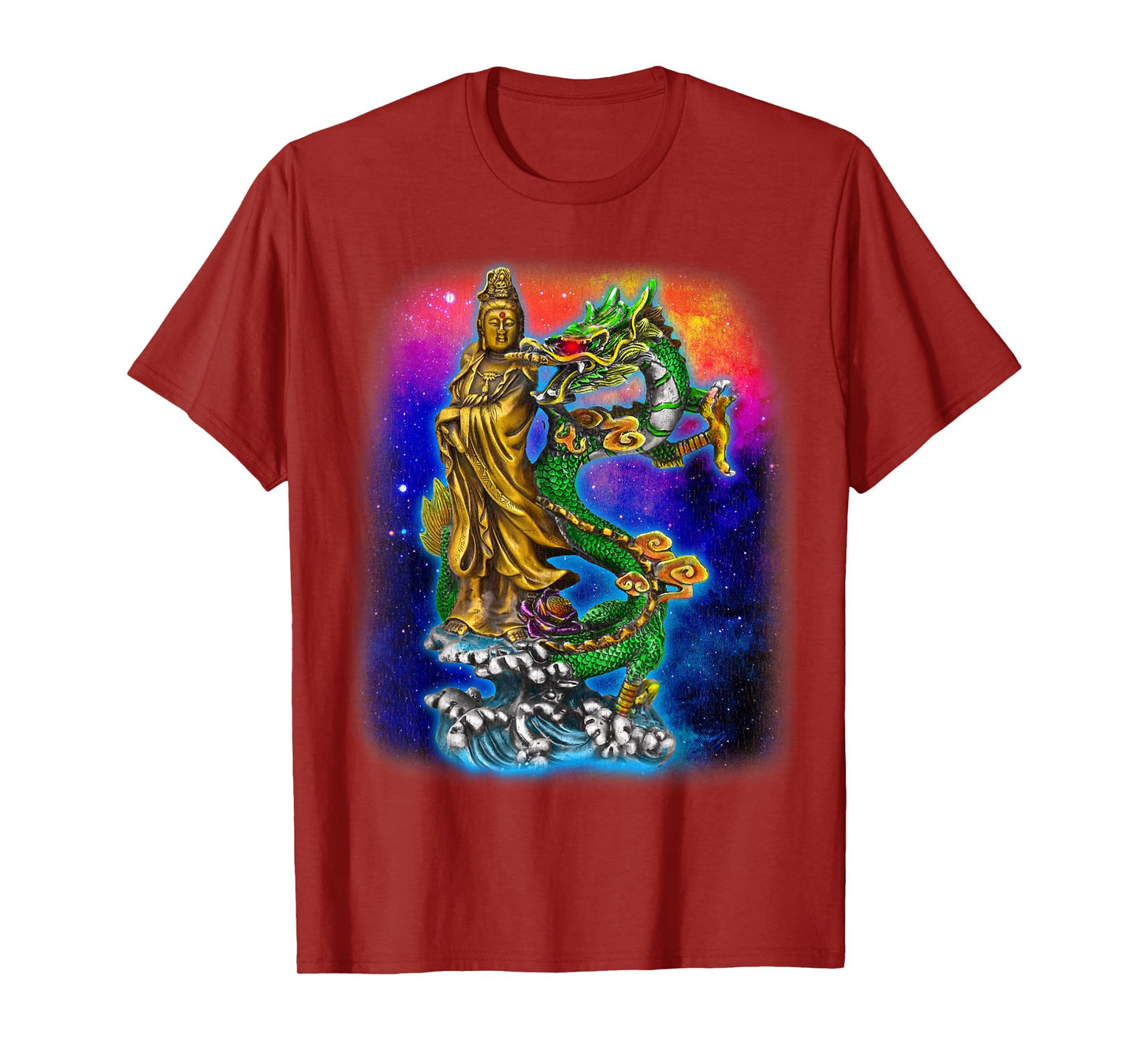 Guan Yin Guanyin Chinese Buddha Goddess Dragon T-Shirt