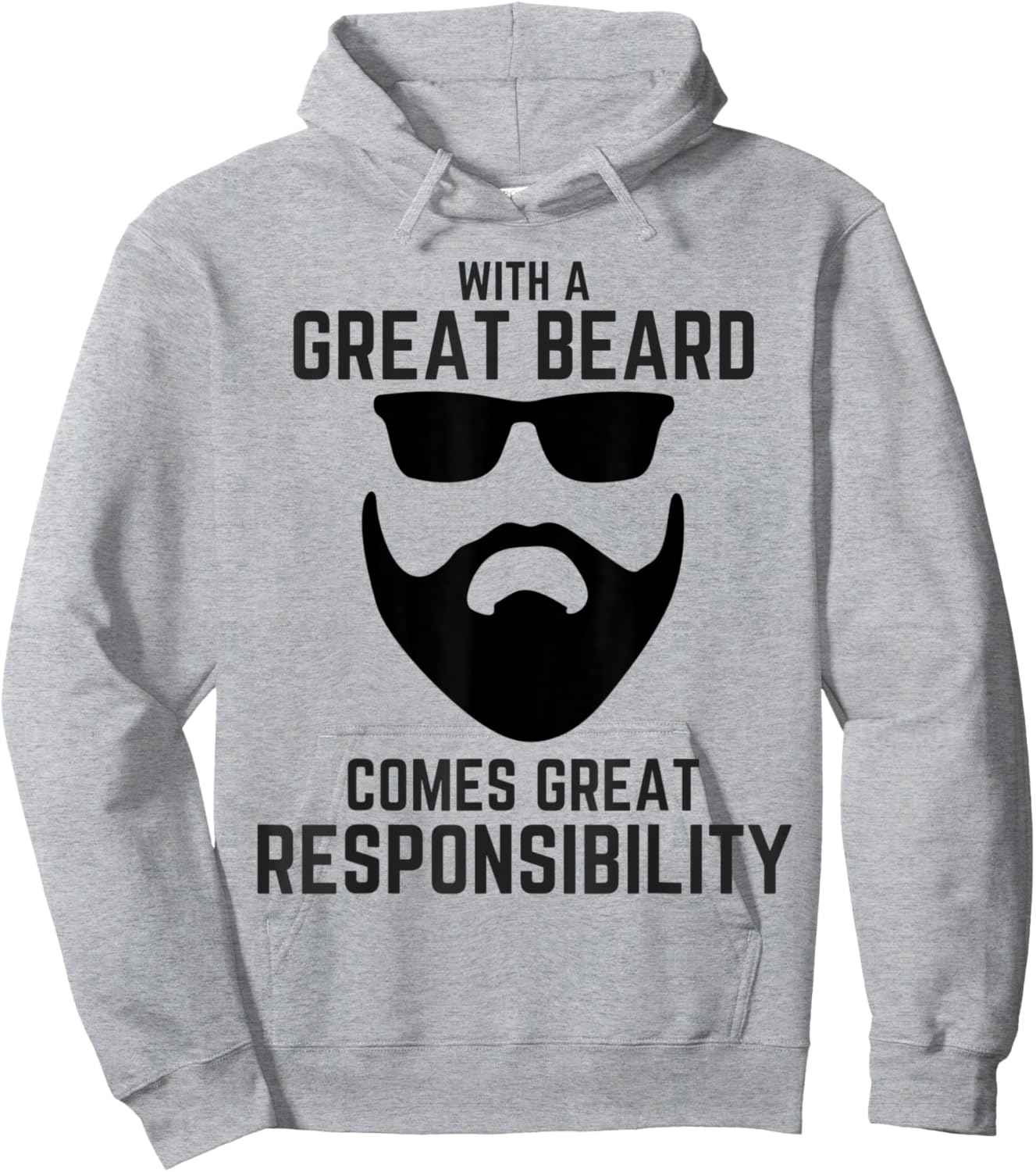 Great Beard Comes Great Responsibility Beard Hoodie - Hoodie | Ash