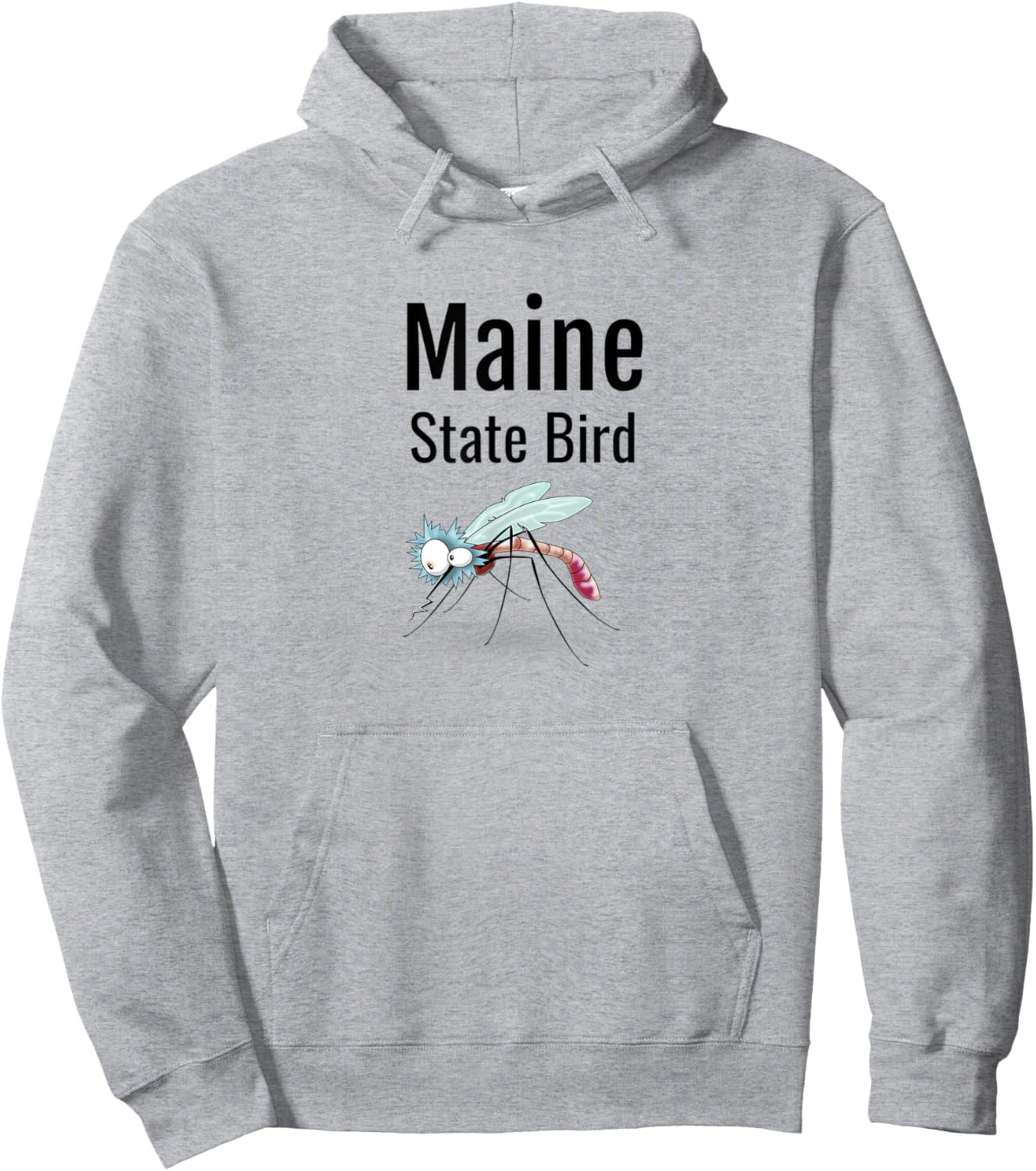Maine State Bird Funny Mosquito Hoodie - Hoodie | Ash