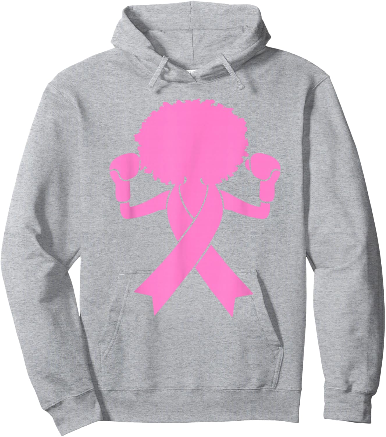 Breast Cancer Awareness Warrior Pink Ribbon Support Hoodie - Hoodie | Ash