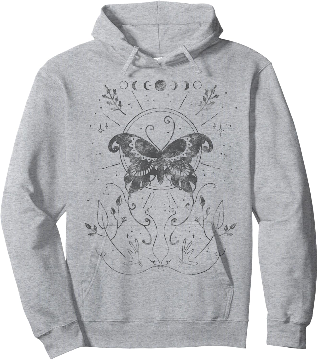 Light Academia Aesthetic Clothing Teen Girls Woman Luna Moth Hoodie - Hoodie | Ash
