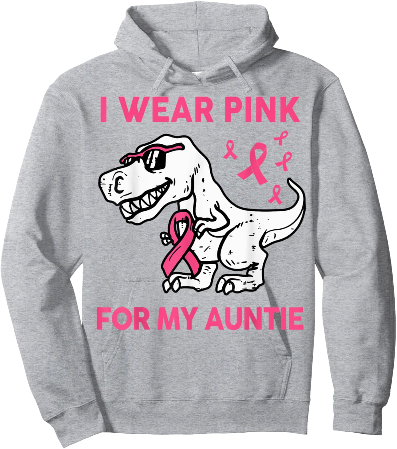 I Wear Pink For My Auntie Breast Cancer Awareness Toddler Hoodie - Hoodie | Ash