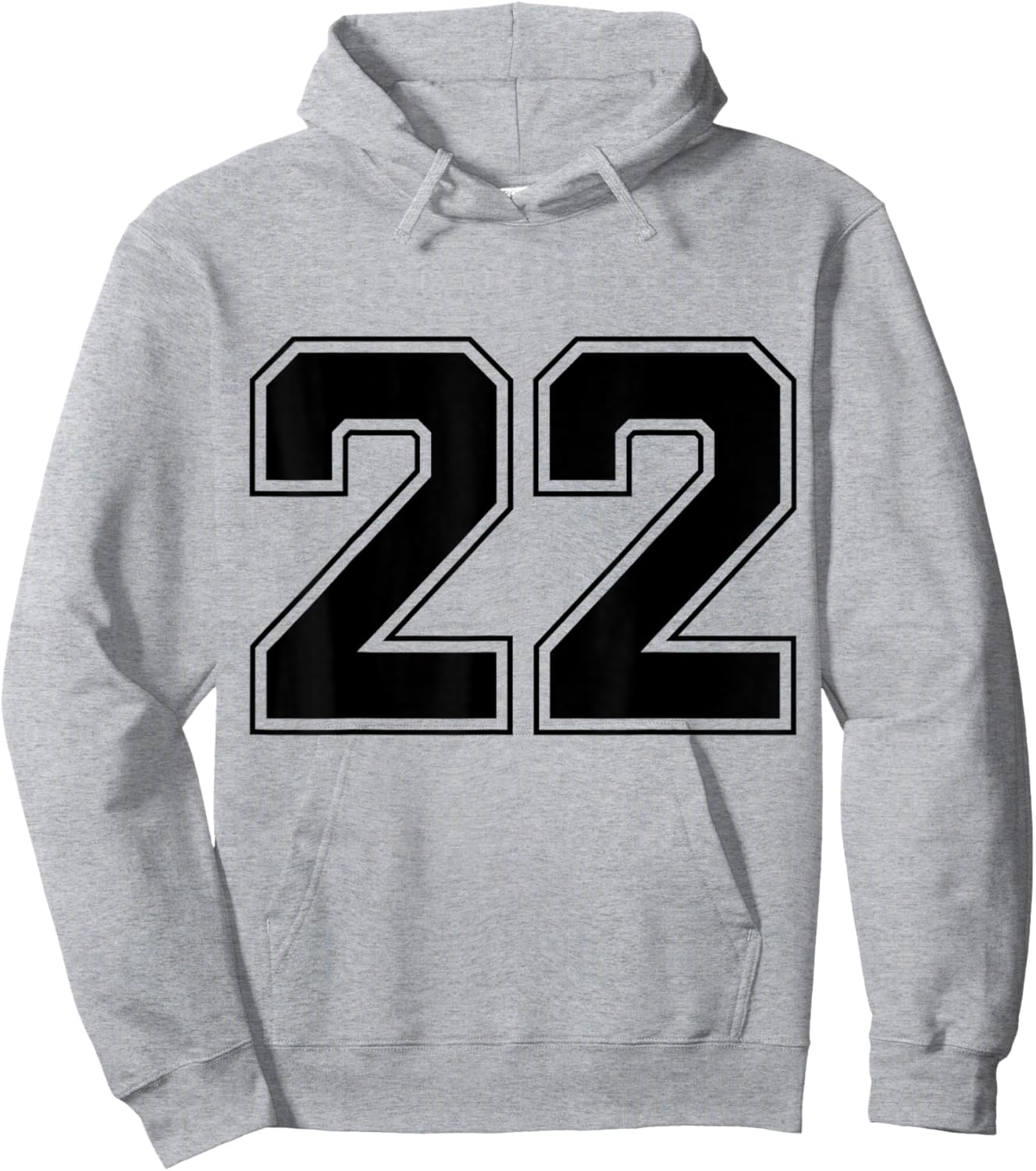 Number 22 Big Bold Capital Varsity Alphabet Monogram Hoodie - Hoodie | Ash
