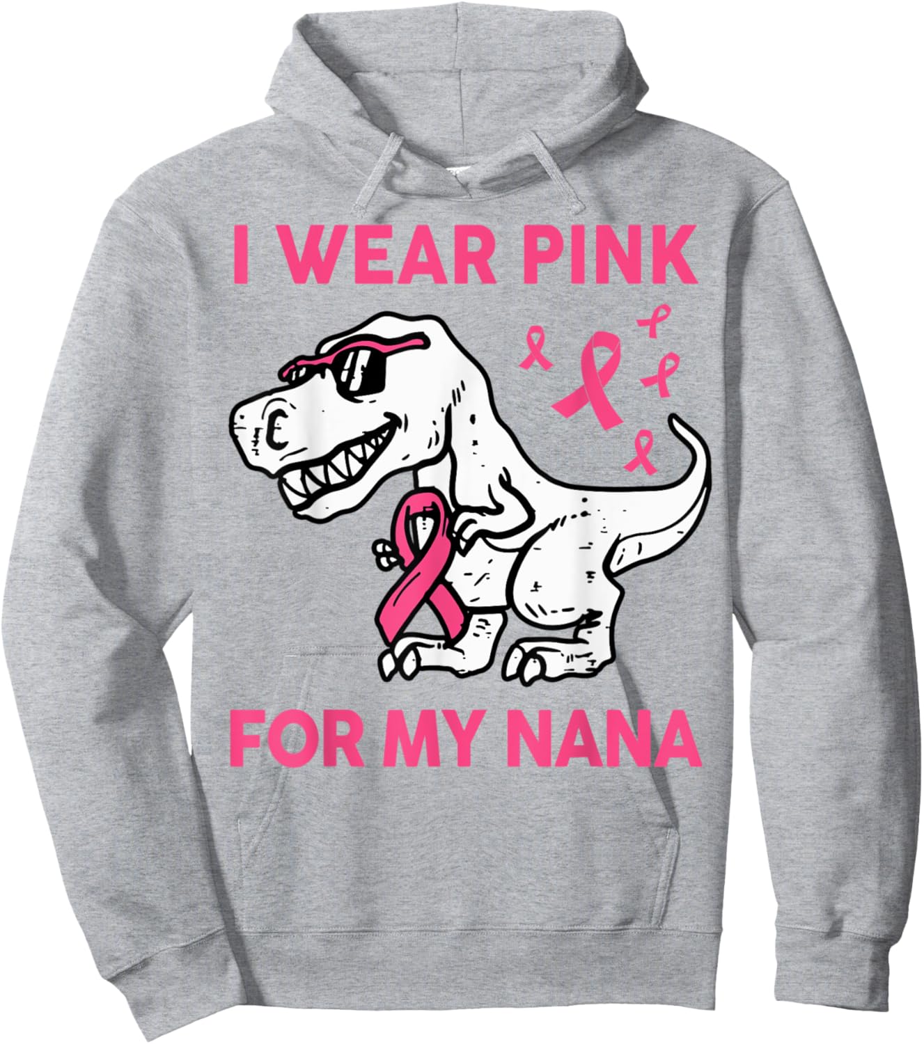 I Wear Pink For My Nana Breast Cancer Awareness Toddler Kids Hoodie - Hoodie | Ash
