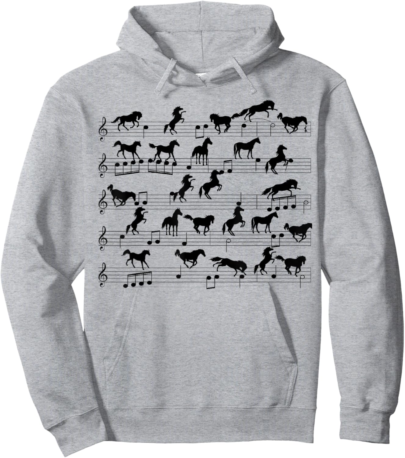 Cute Horse Music Note Clef Gifts For Girls, Boys, Men, Women Hoodie - Hoodie | Ash