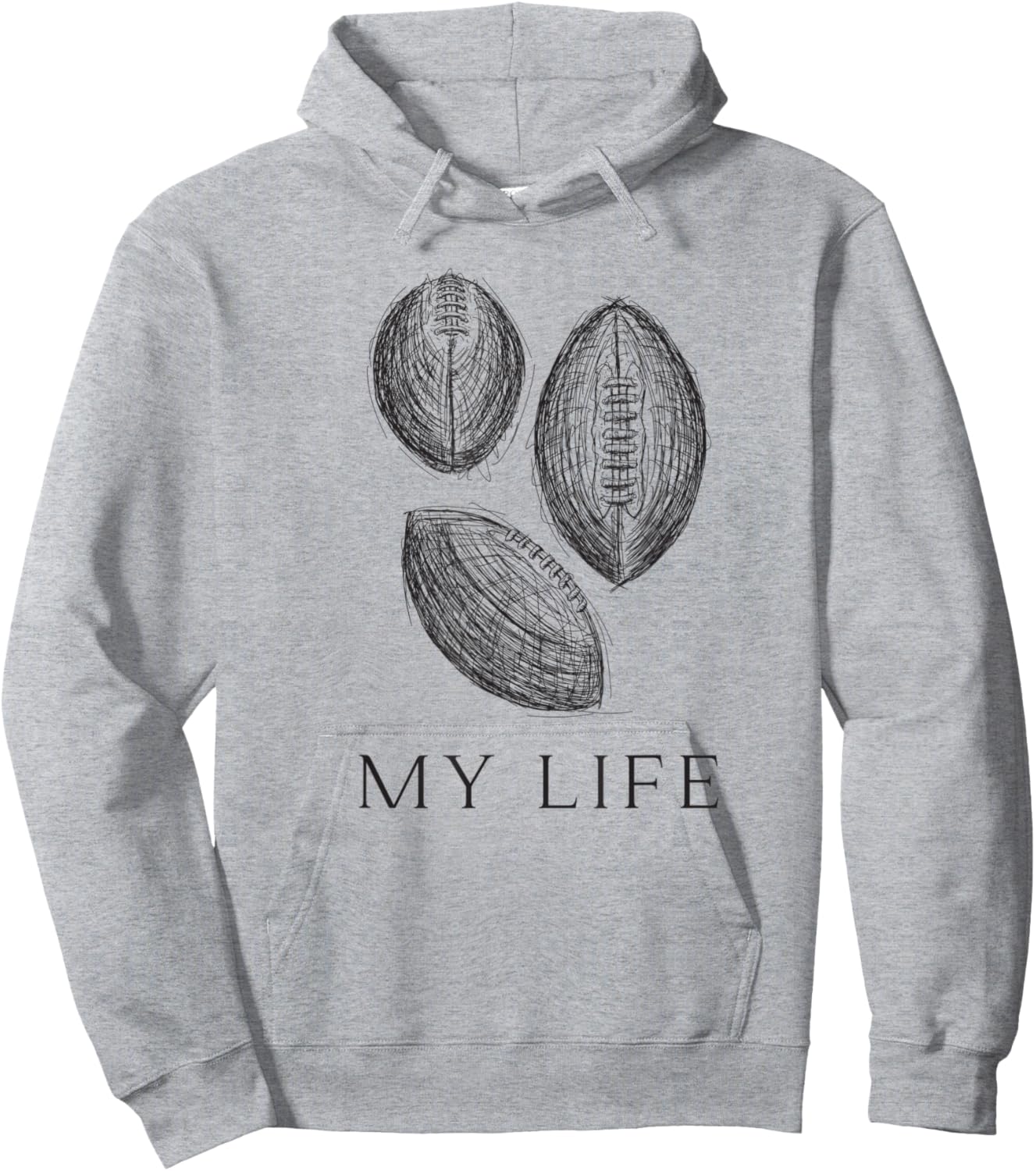 My Life Football Hoodie - Hoodie | Ash