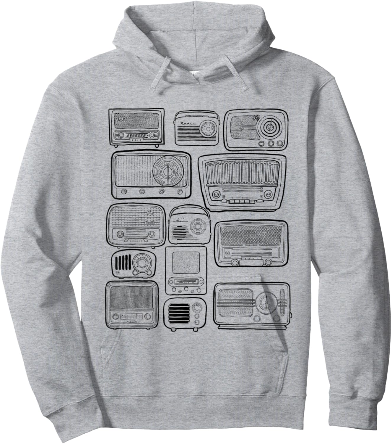 Retro Radios Hoodie - Hoodie | Ash