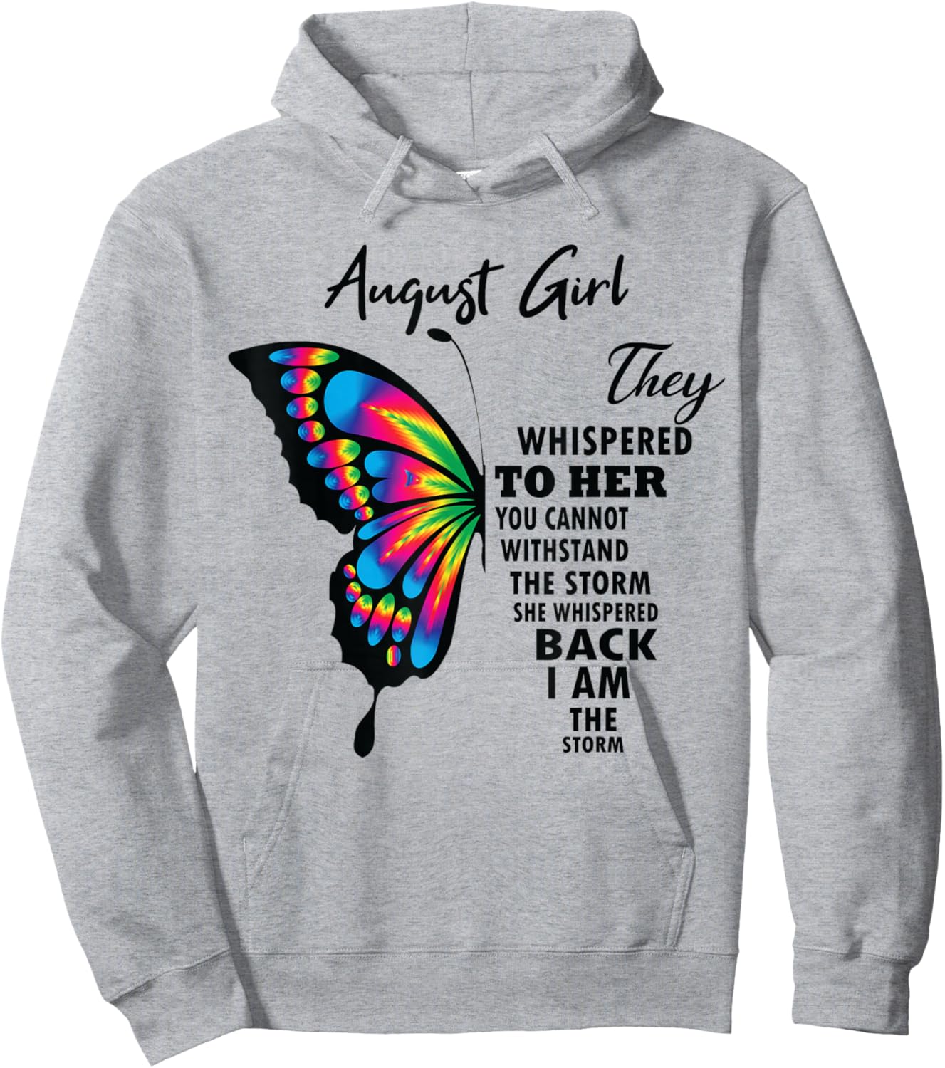 August Girl Birthday For Girls Born In August Butterfly Teen Hoodie - Hoodie | Ash