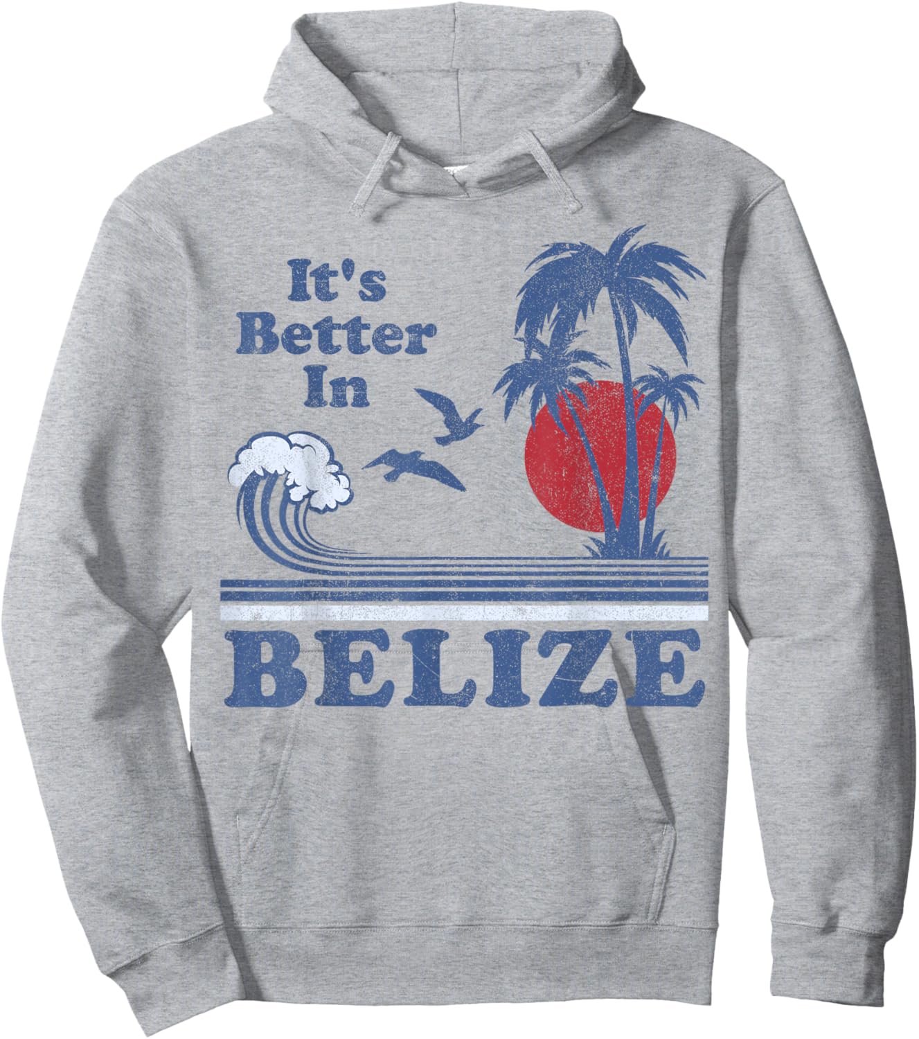 It's Better In Belize Beach Vacation Retro Vintage 80's 70's Hoodie - Hoodie | Ash