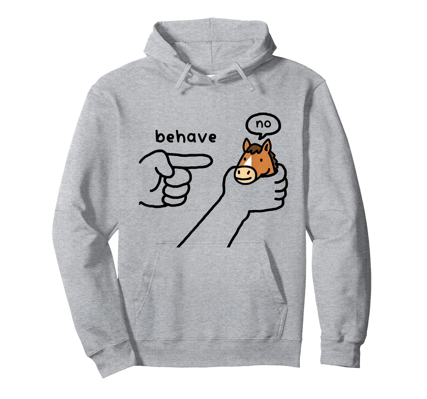 Funny Horse Behave No Stubborn Meme Equestrian Cartoon T-Shirt
