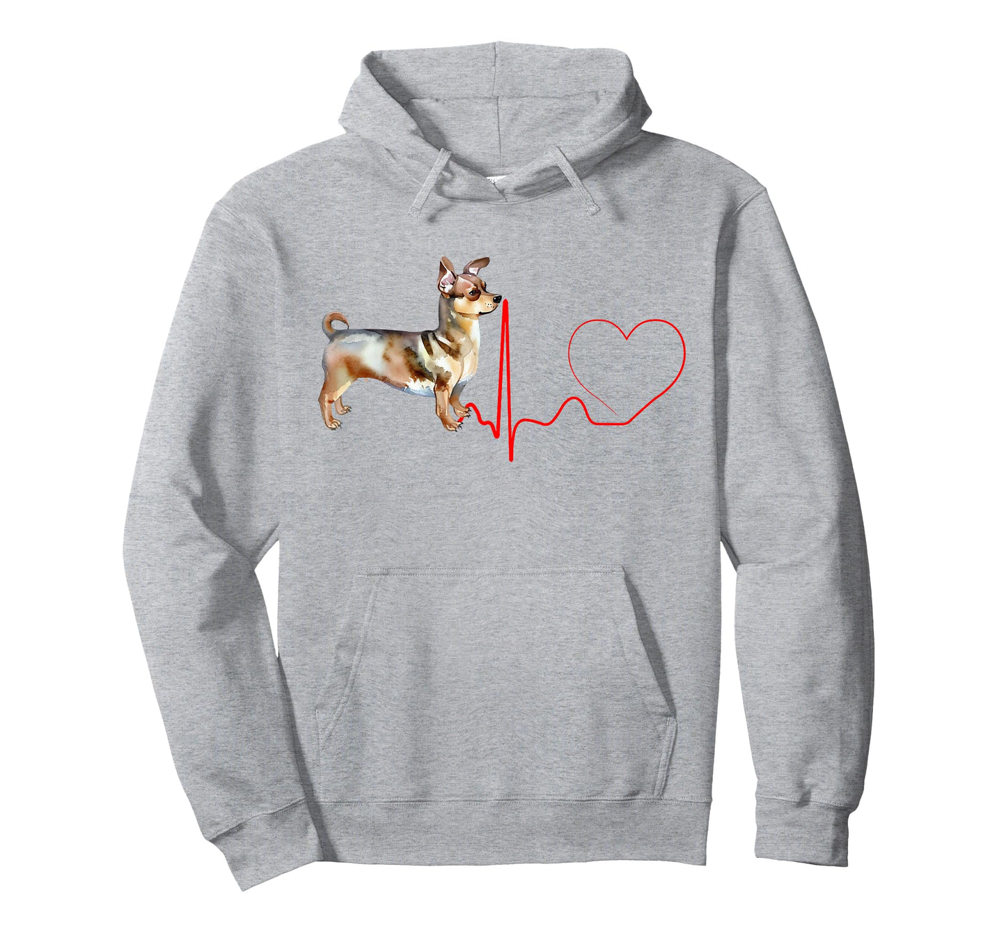 Chiweenie Dog Heartbeat EKG Funny My Dogs are My Cardio T-Shirt