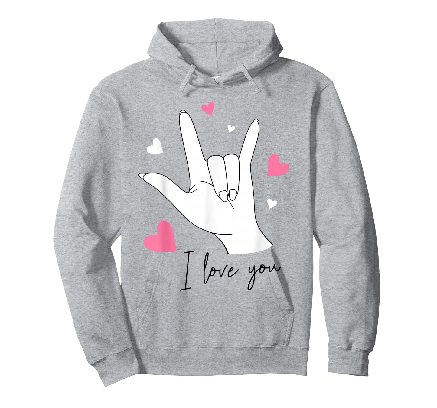 Funny Valentines Day I Love You Hand Sign Language ASL Heart T-Shirt