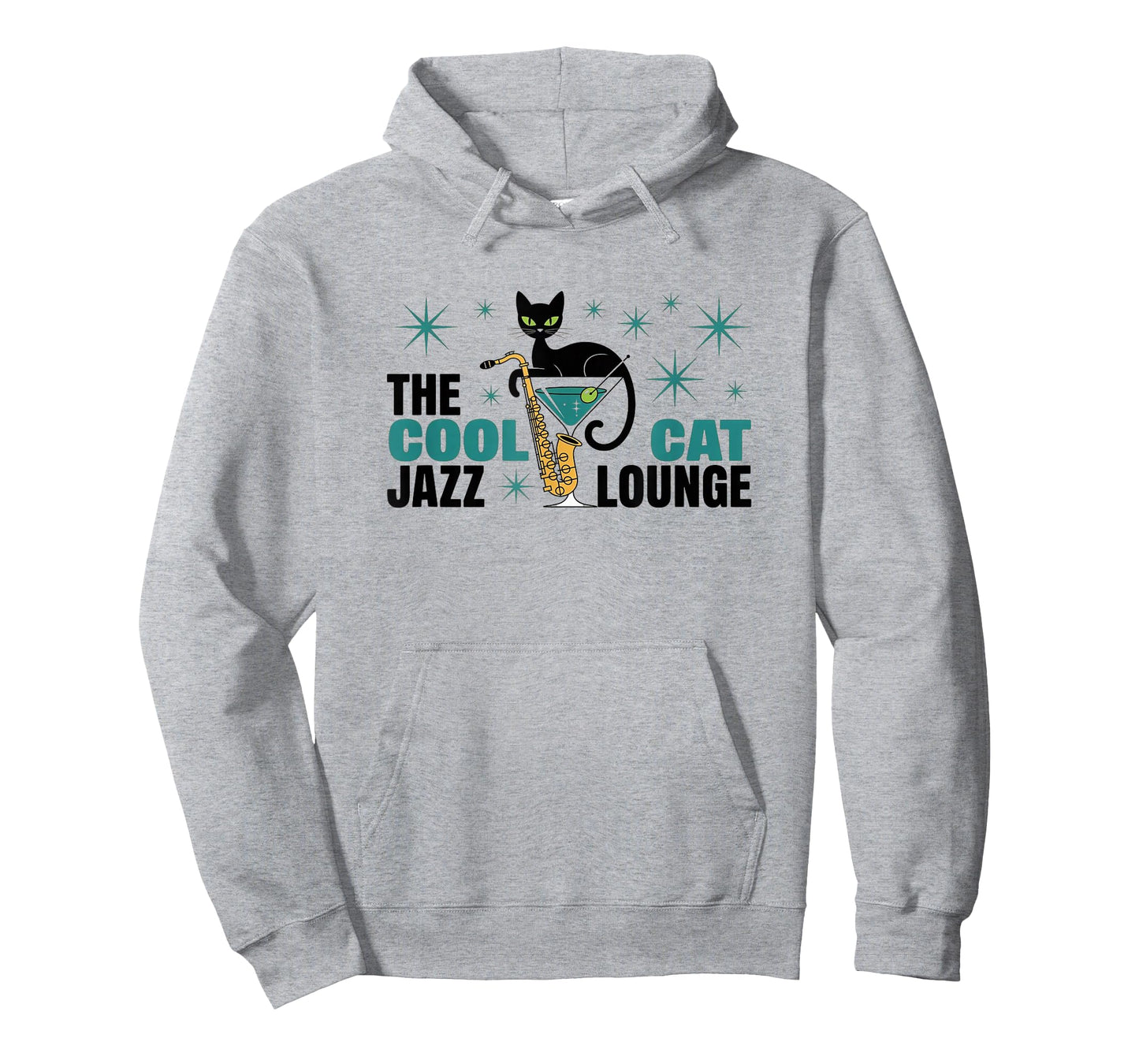 Cool Jazz Cat Lounge Sax Martini Graphic T-Shirt